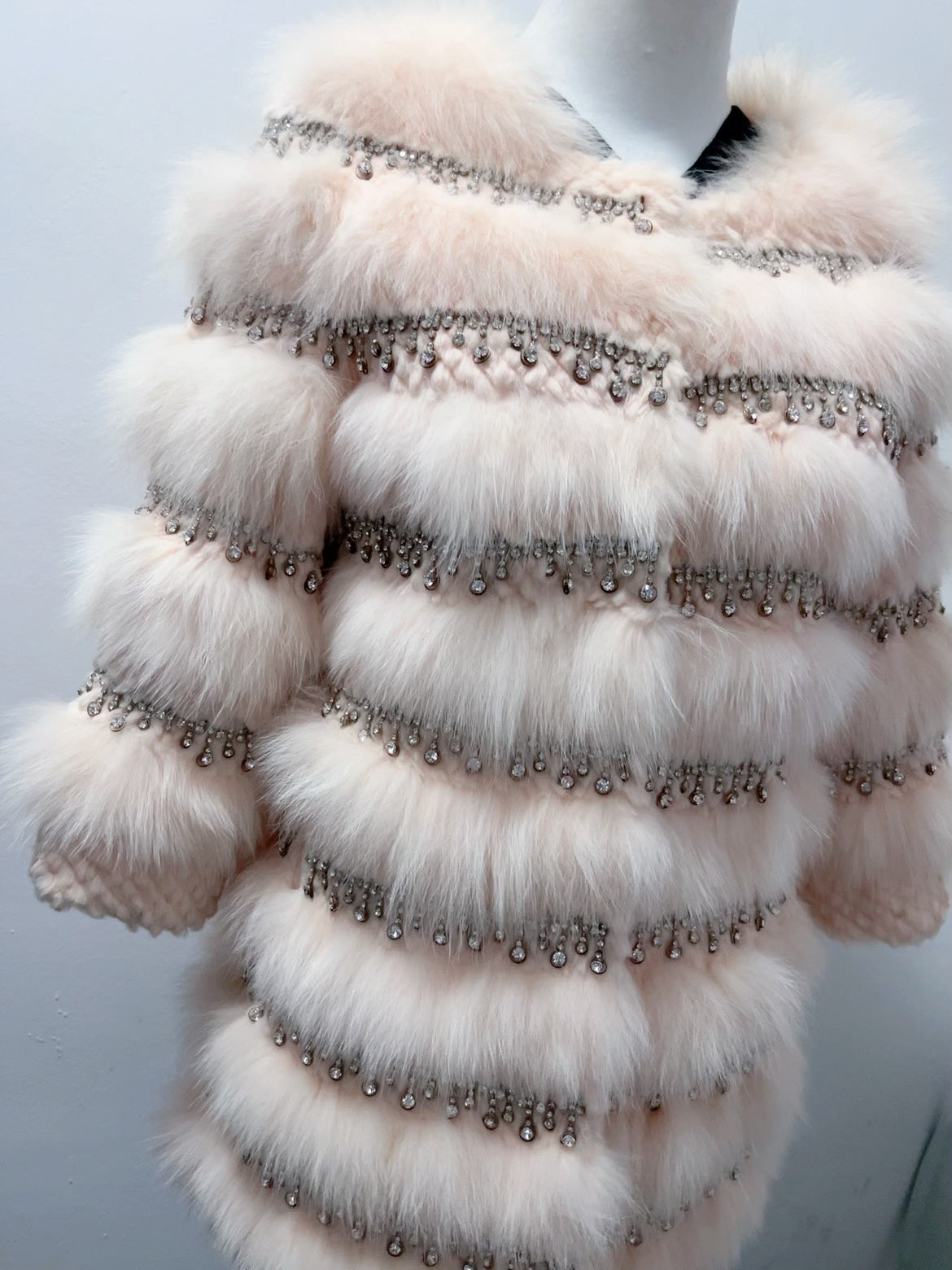 Vintage Pink Genuine Fur Coat
