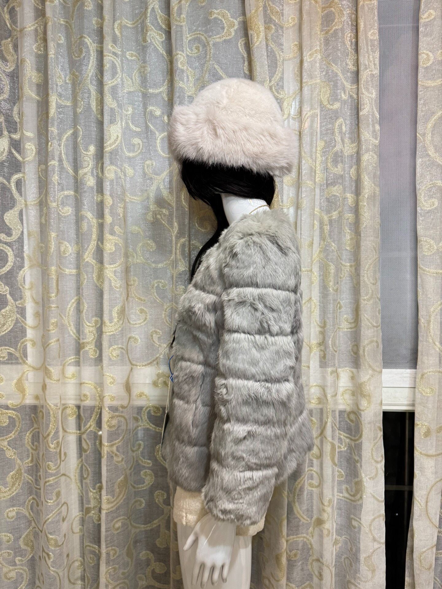Vintage Grey Genuine Fur Coat