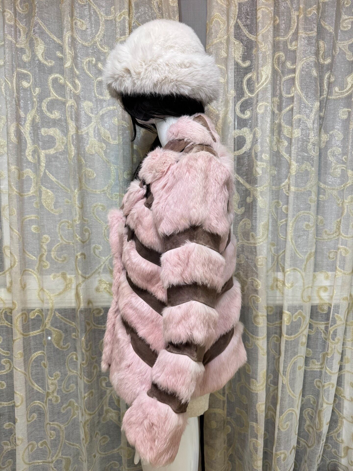 Vintage Pink Genuine Fur Coat