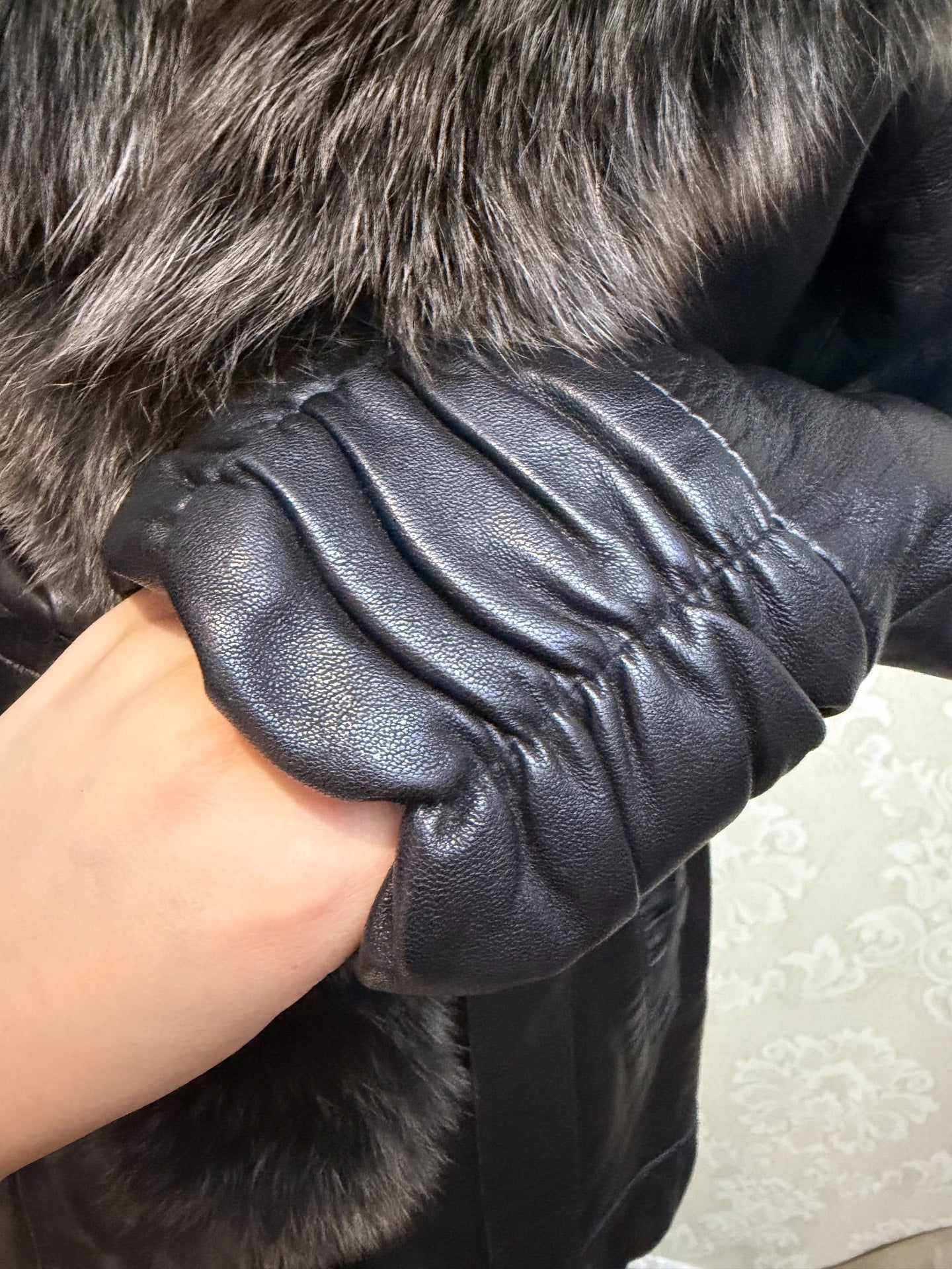 Vintage Black Genuine Fur Coat