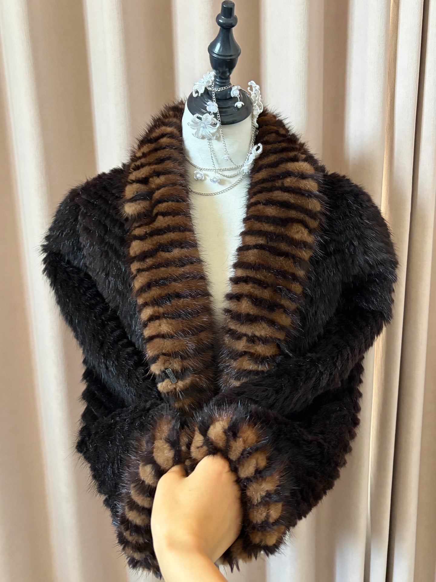 Vintage black genuine fur coat
