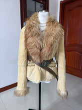 Vintage beige rabbit fur coat