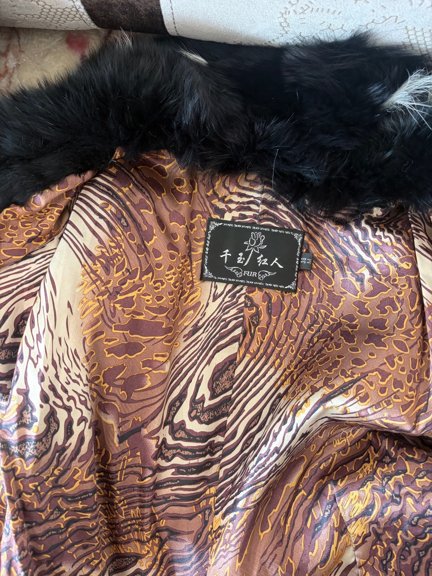 Vintage black fox fur coat
