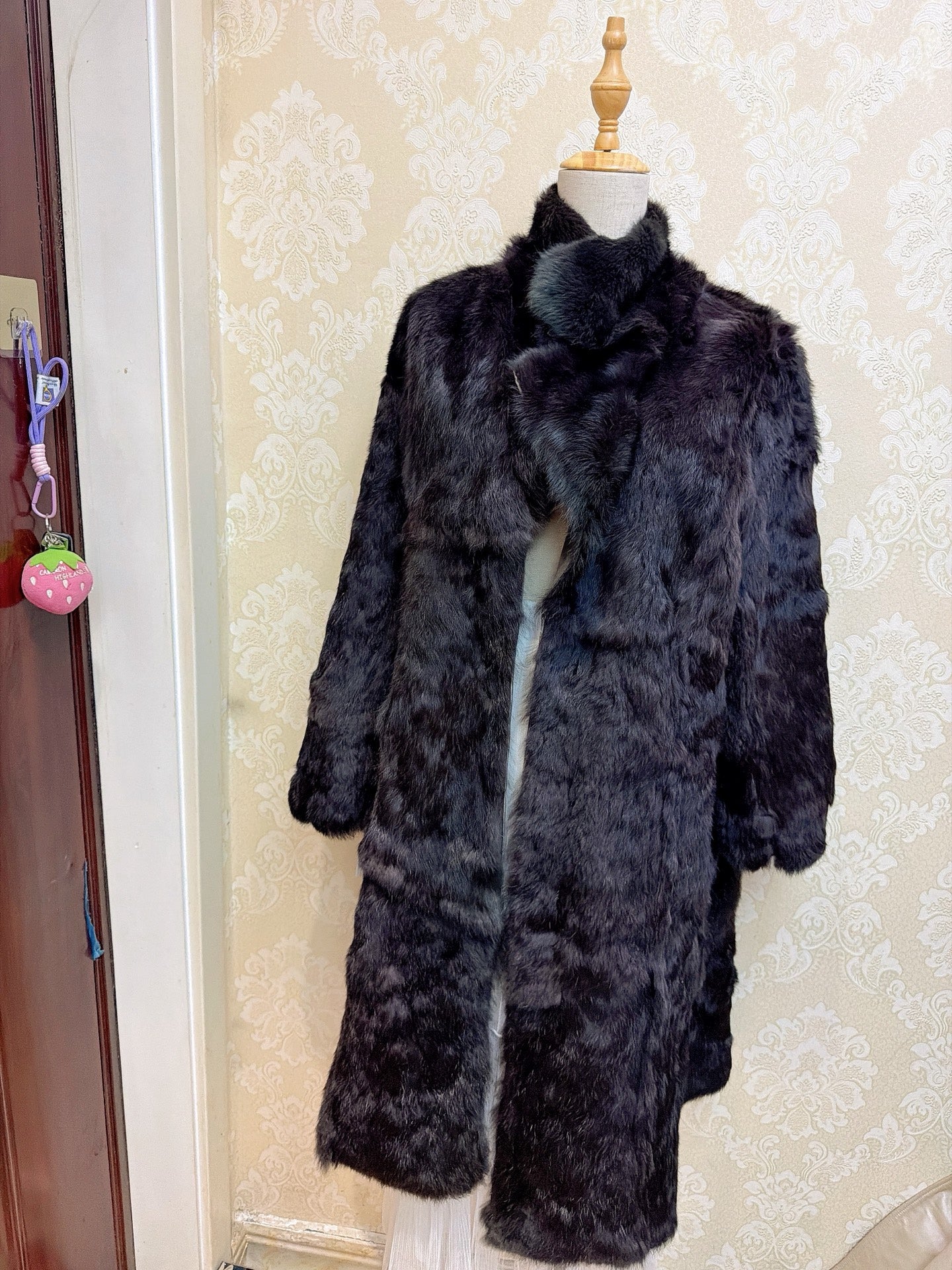 Vintage Black Genuine Fur Coat