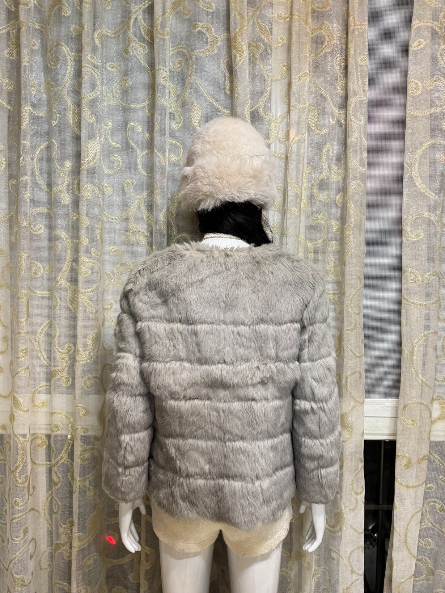 Vintage Grey Genuine Fur Coat