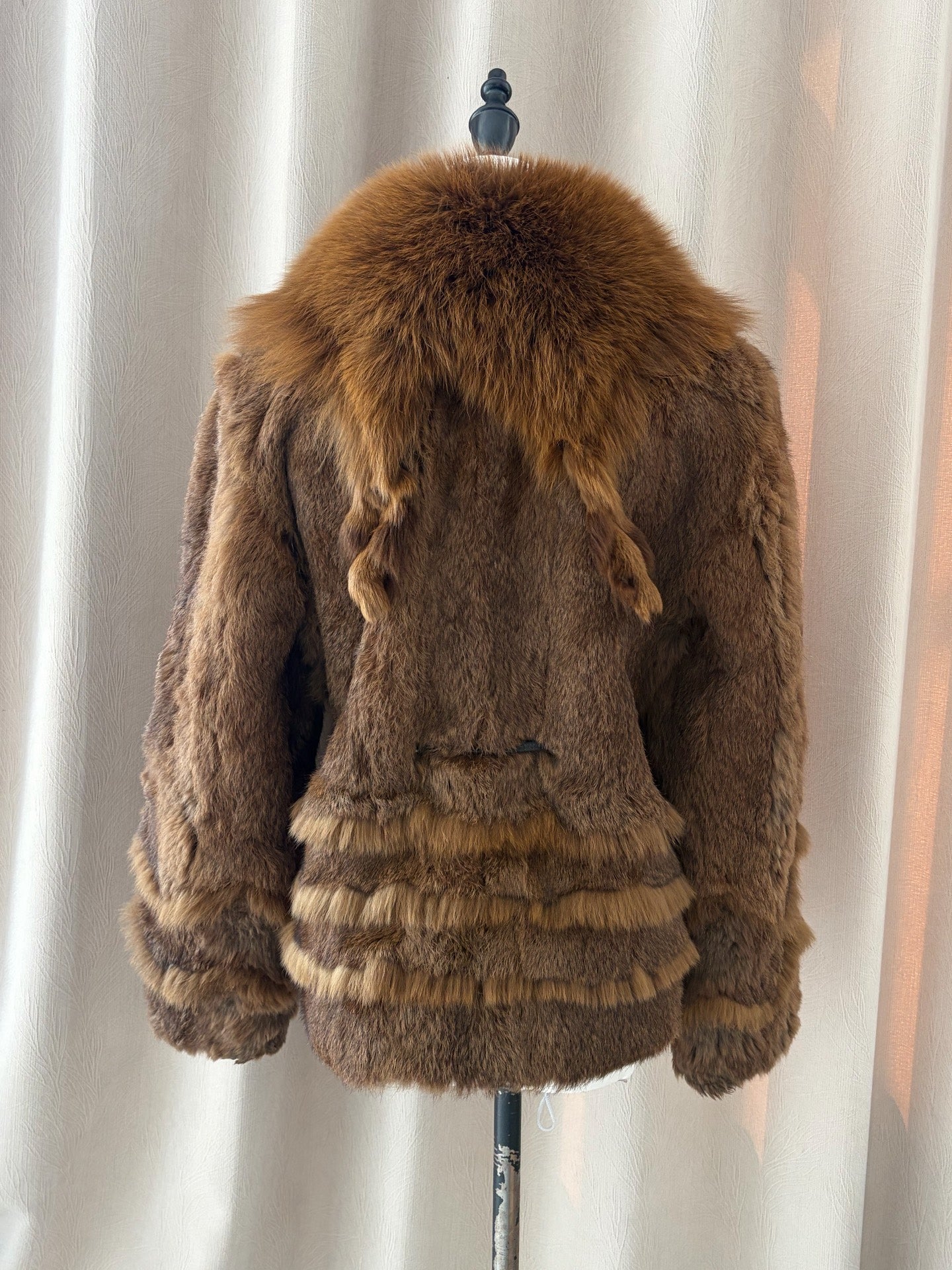 Vintage brown genuine fur coat