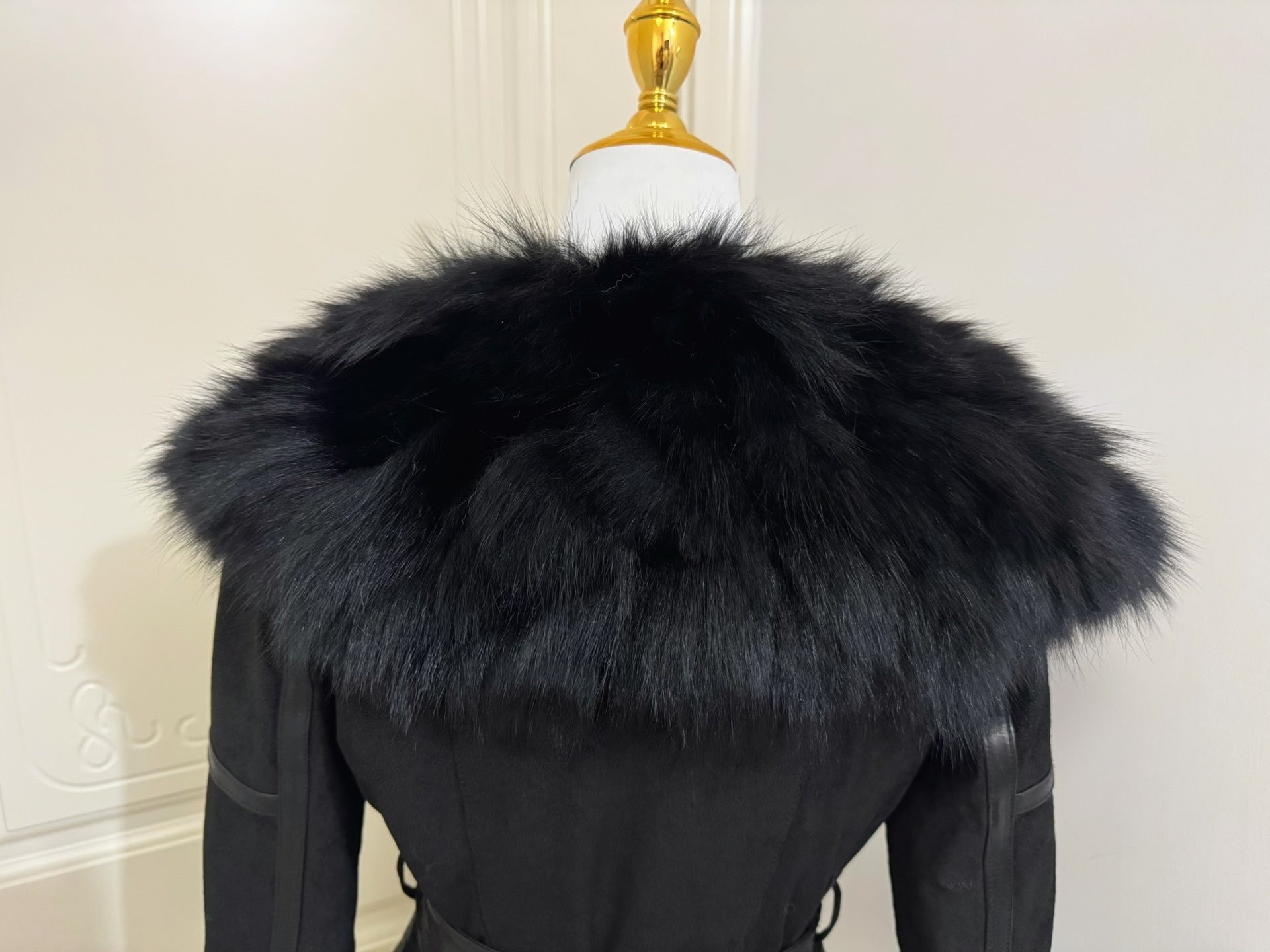 Vintage black real fur coat