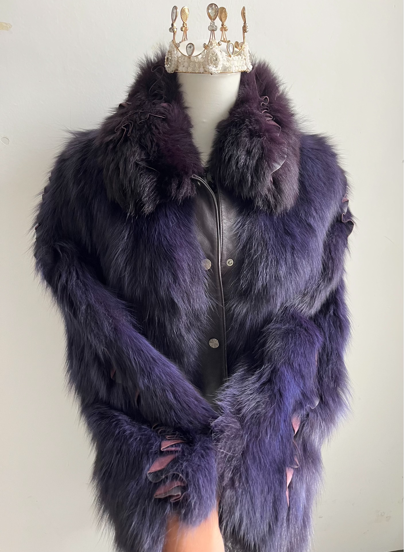 Vintage Purple Genuine Fur Coat