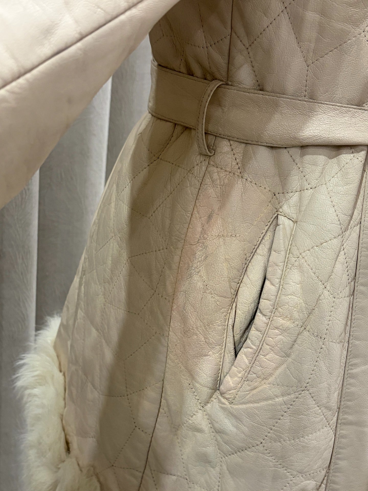 Vintage off-white fox fur coat
