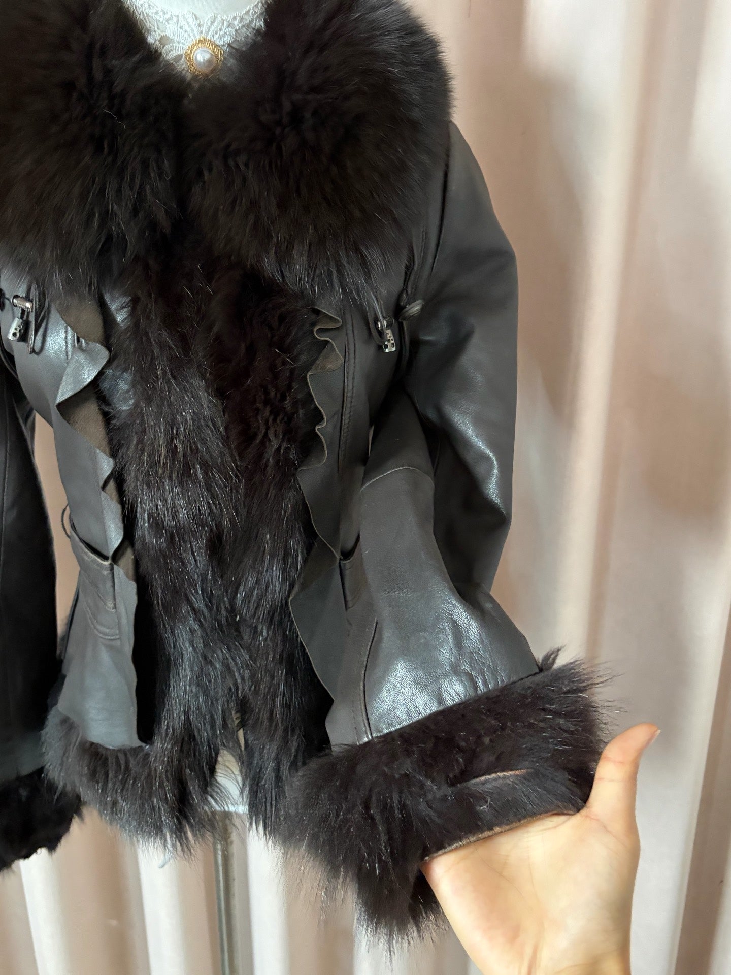 Vintage black Genuine fur coat