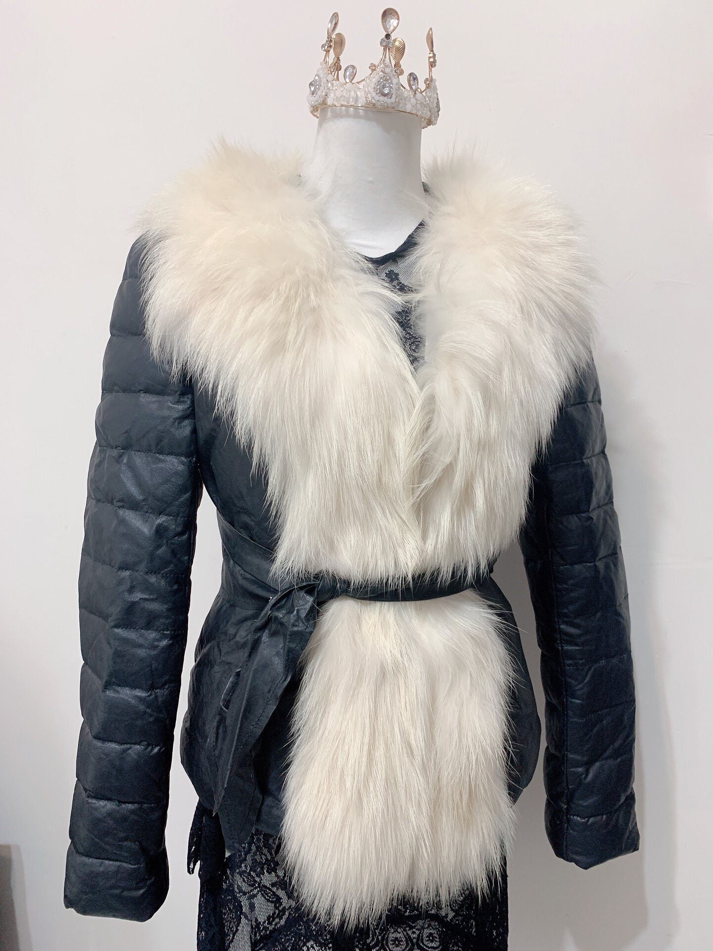 Vintage Black Genuine Fur Coat