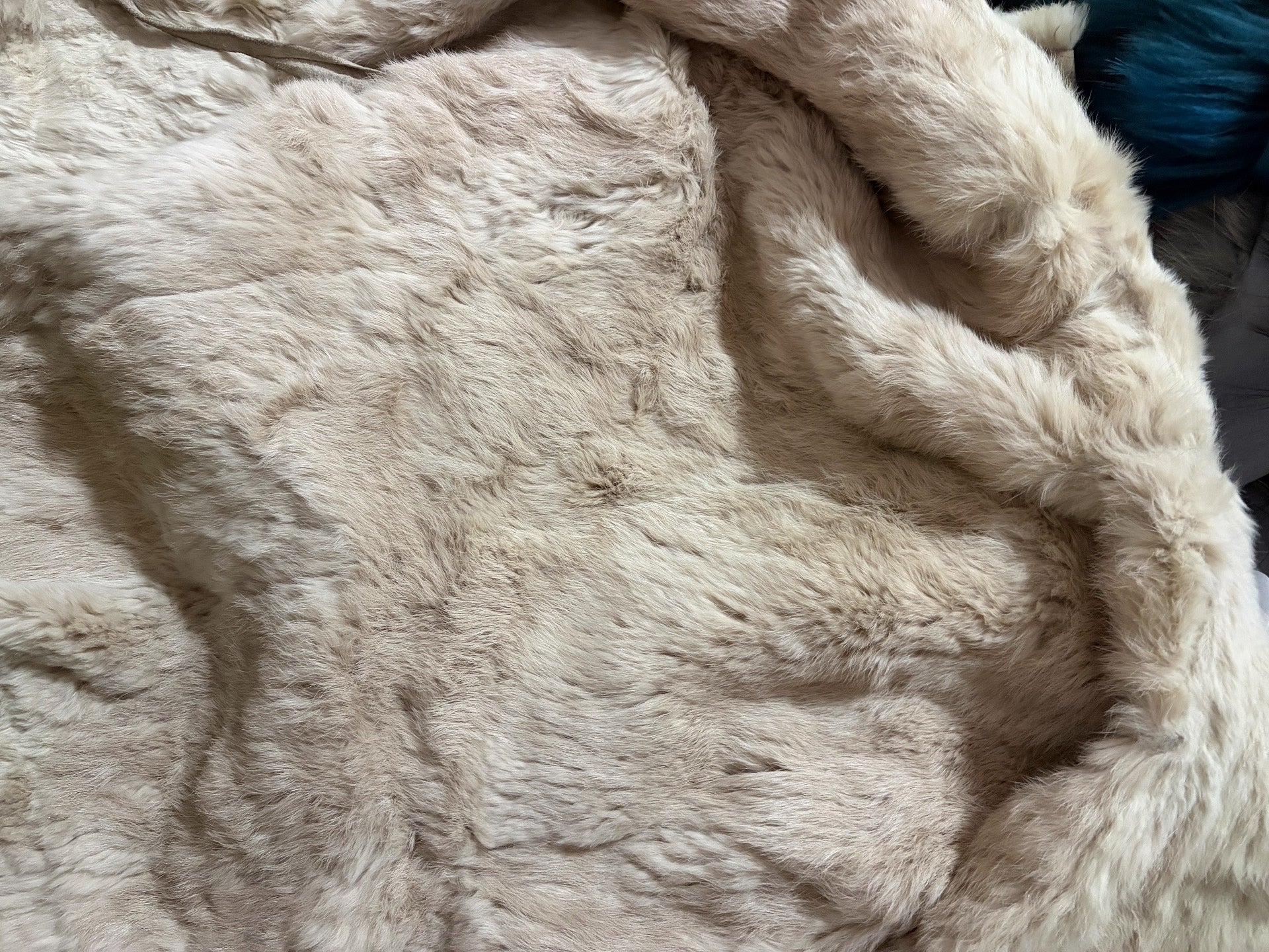 Vintage beige real fur coat