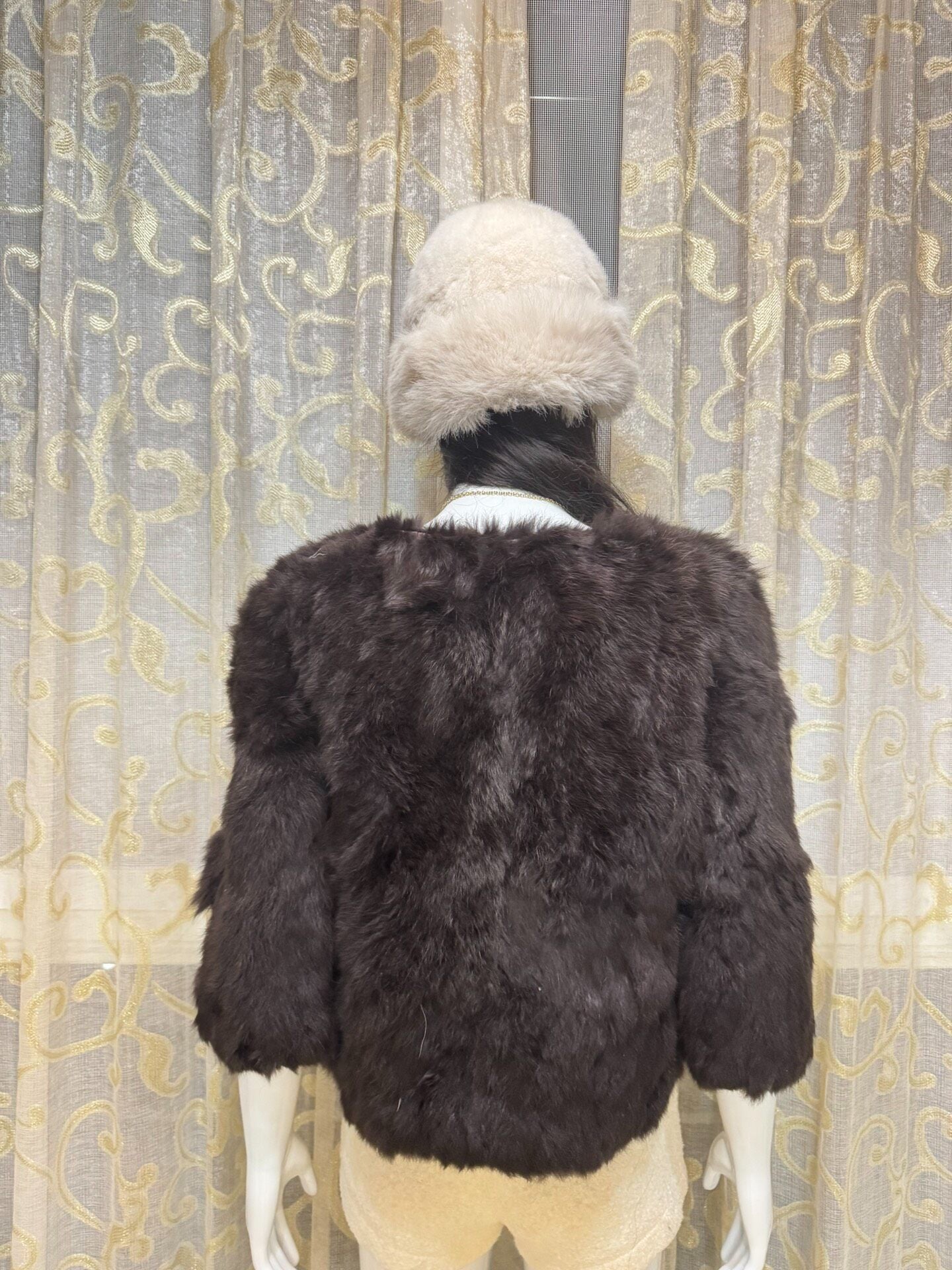 Vintage Chocolate Brown Genuine Fur Coat