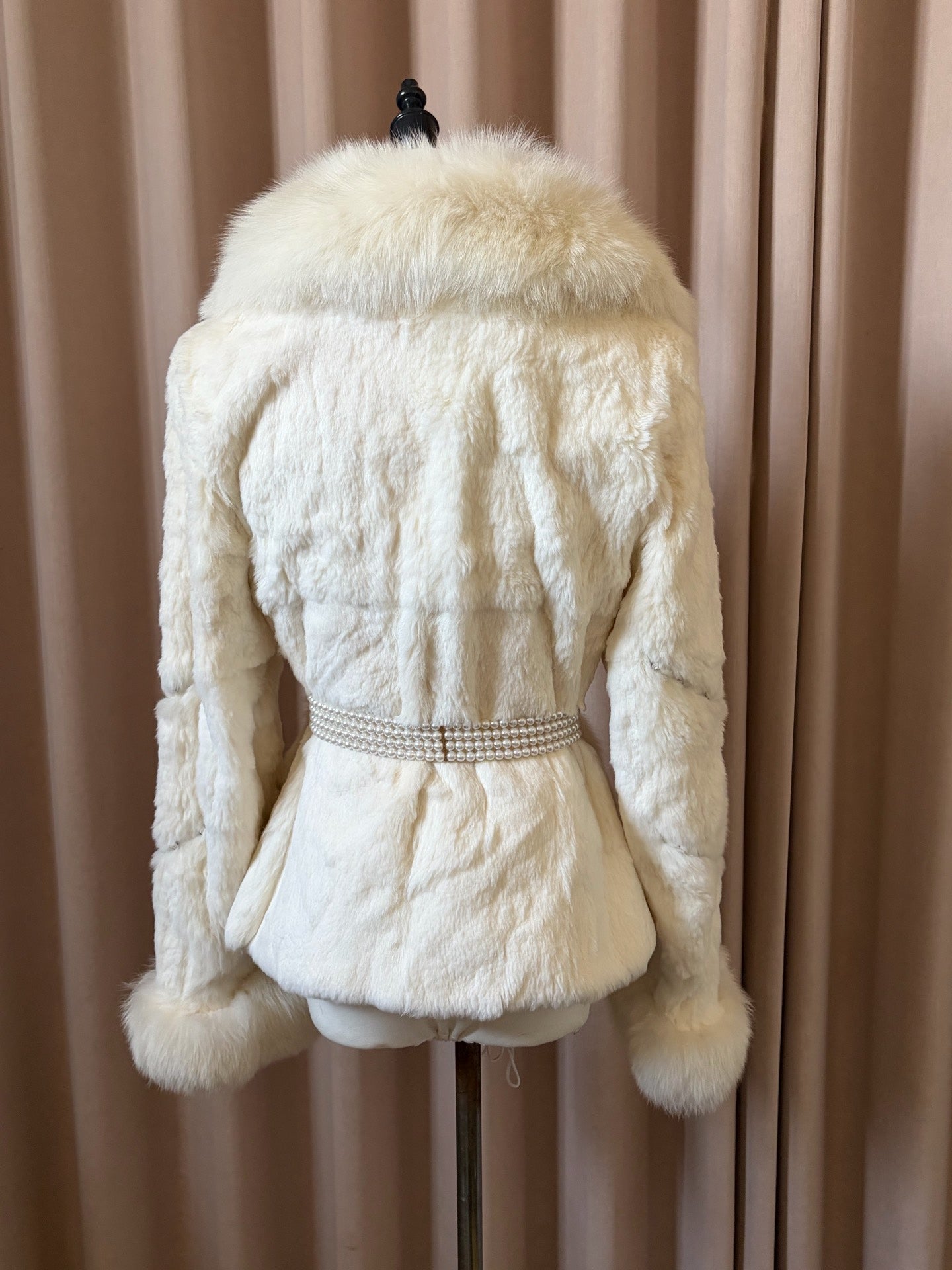 Vintage white fox fur coat