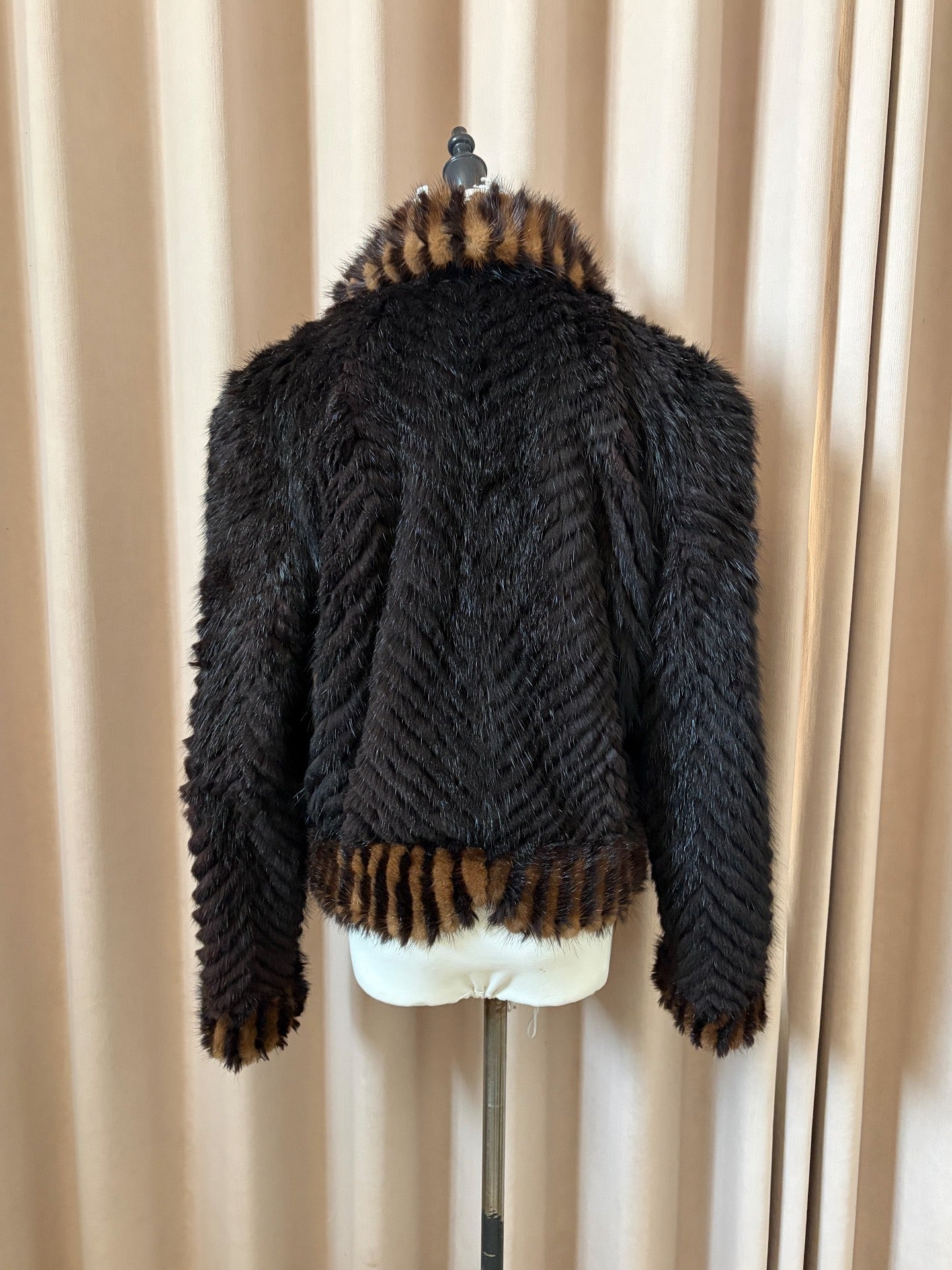 Vintage black genuine fur coat