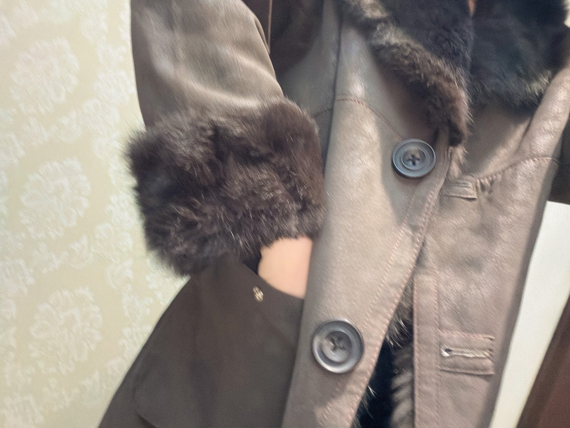 Vintage Black Genuine Fur Coat