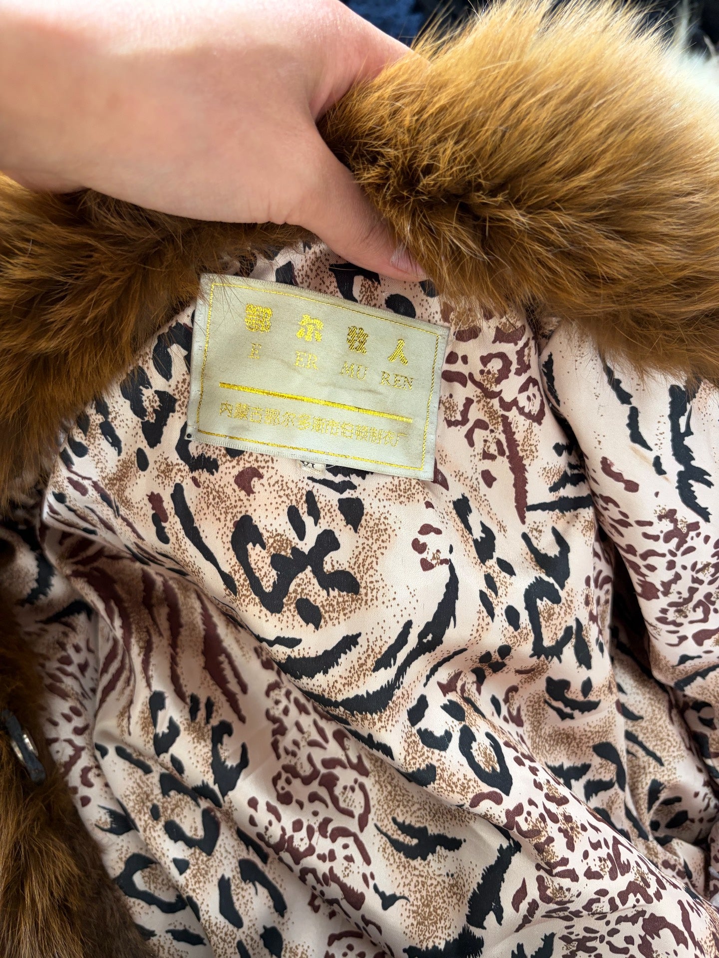 Vintage brown genuine fur coat