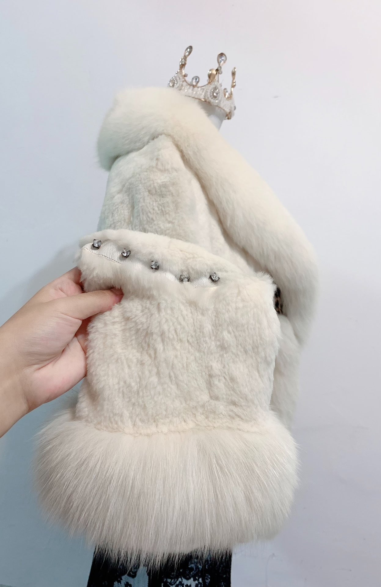 Vintage White Genuine Fur Coat