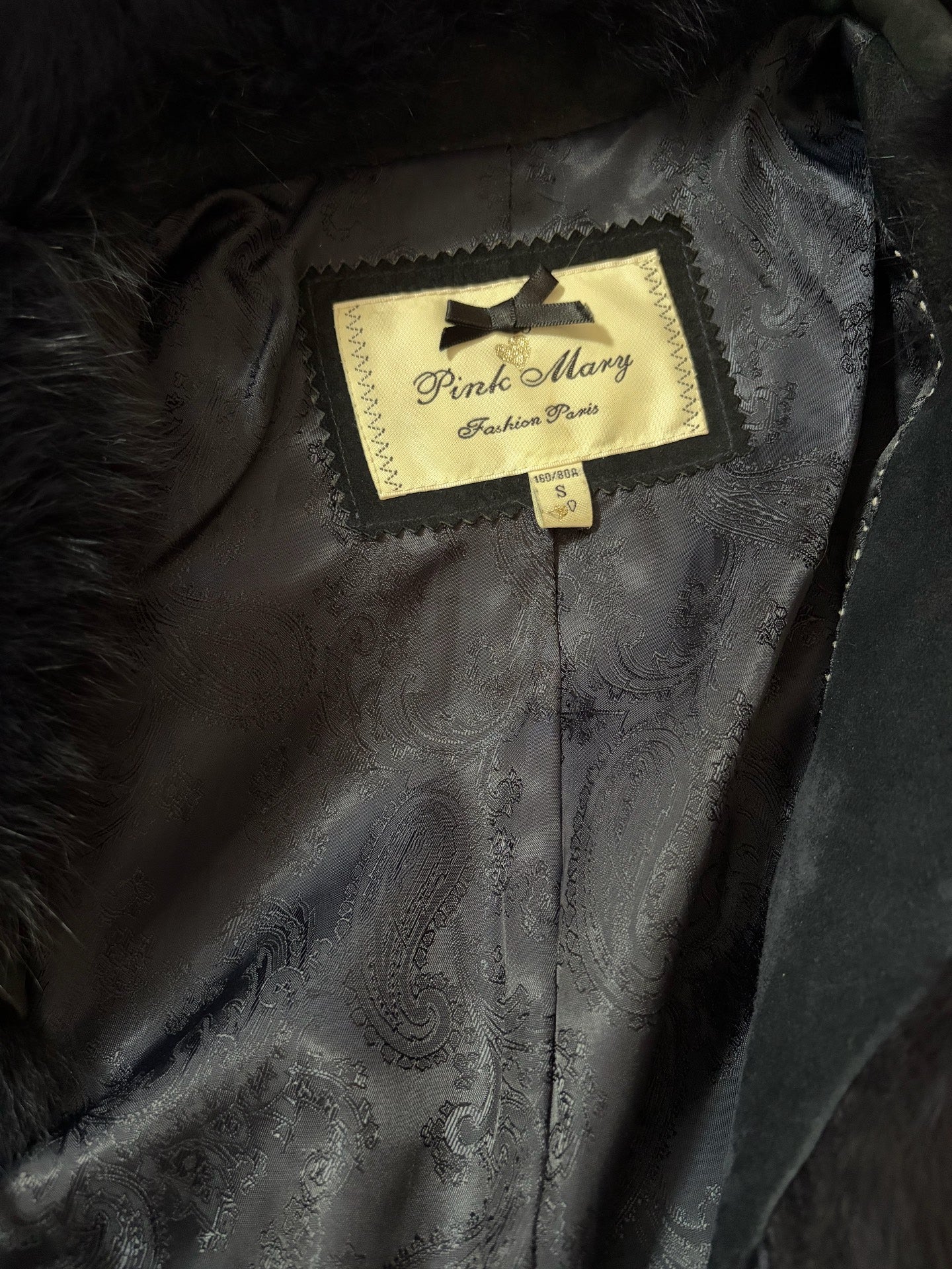 Vintage black genuine fur coat