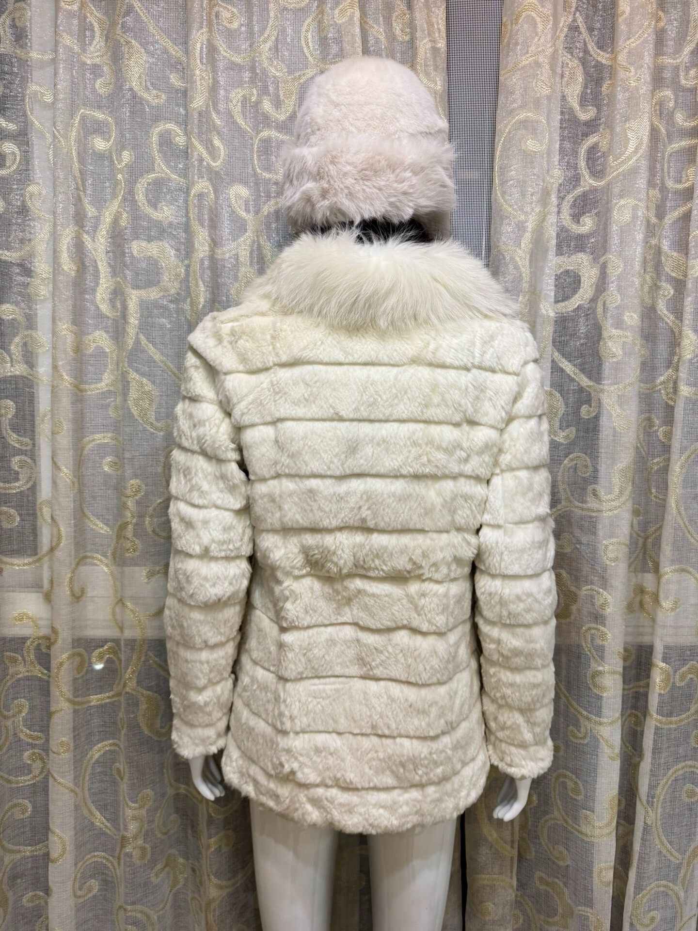 Vintage White Genuine Fur Coat