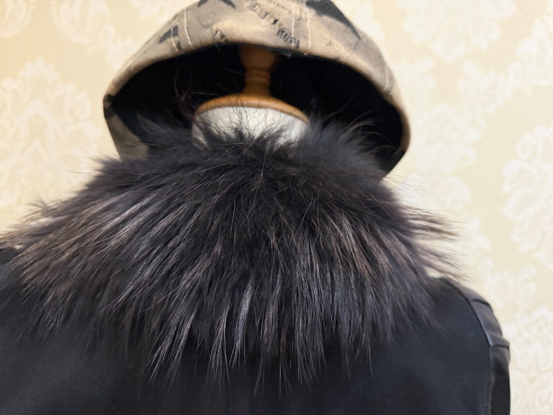 Vintage Black Genuine Fur Coat