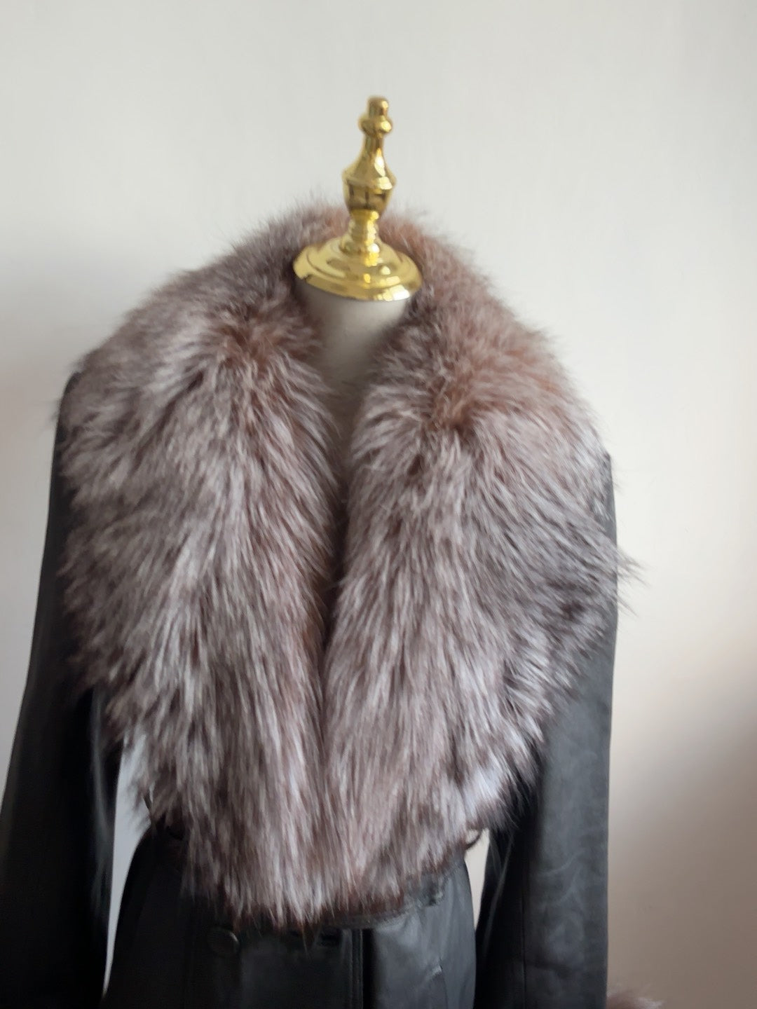 Vintage genuine leather long coat