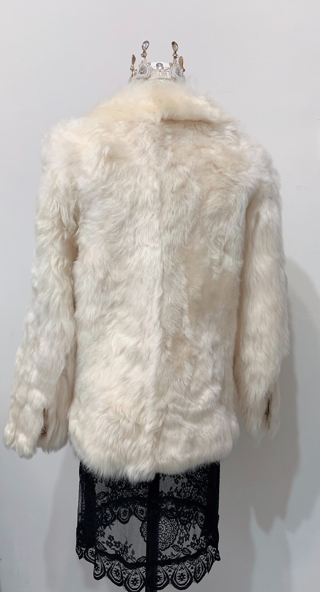 Vintage White Genuine Fur Coat