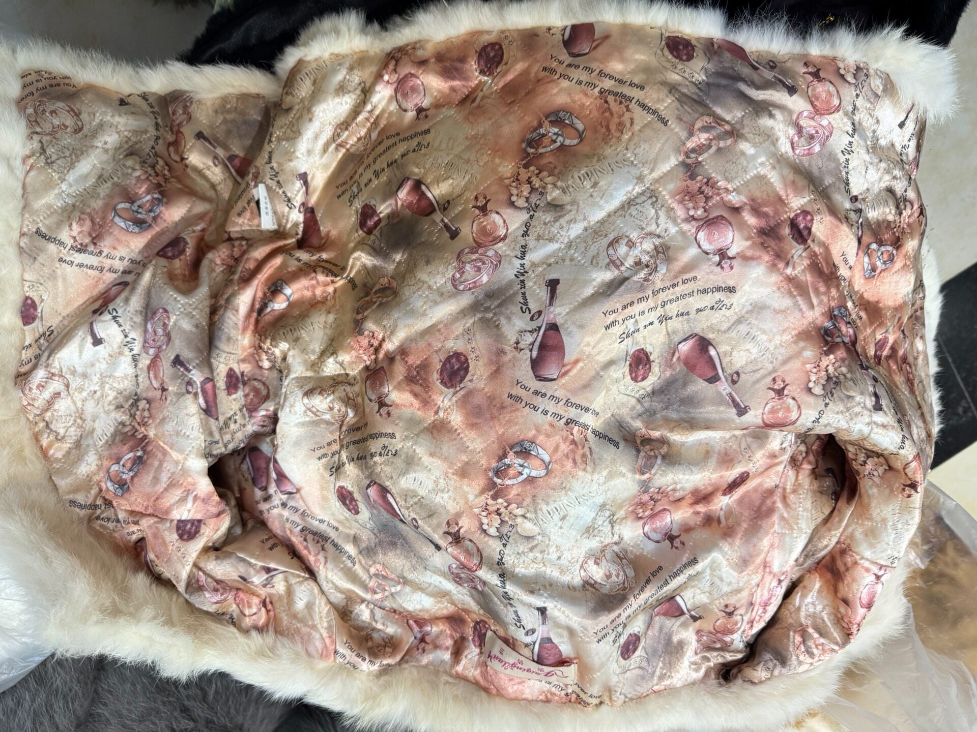 Vintage Beige Genuine Fur Coat