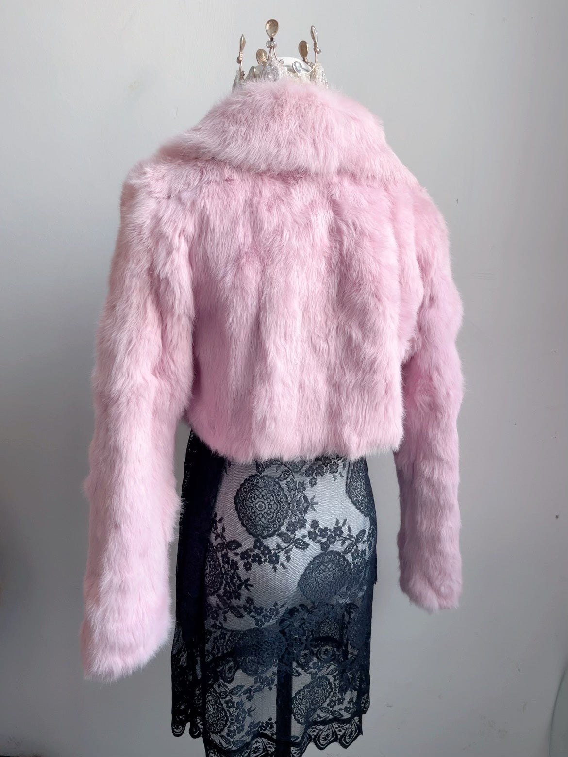 Vintage Pink Genuine Fur Coat