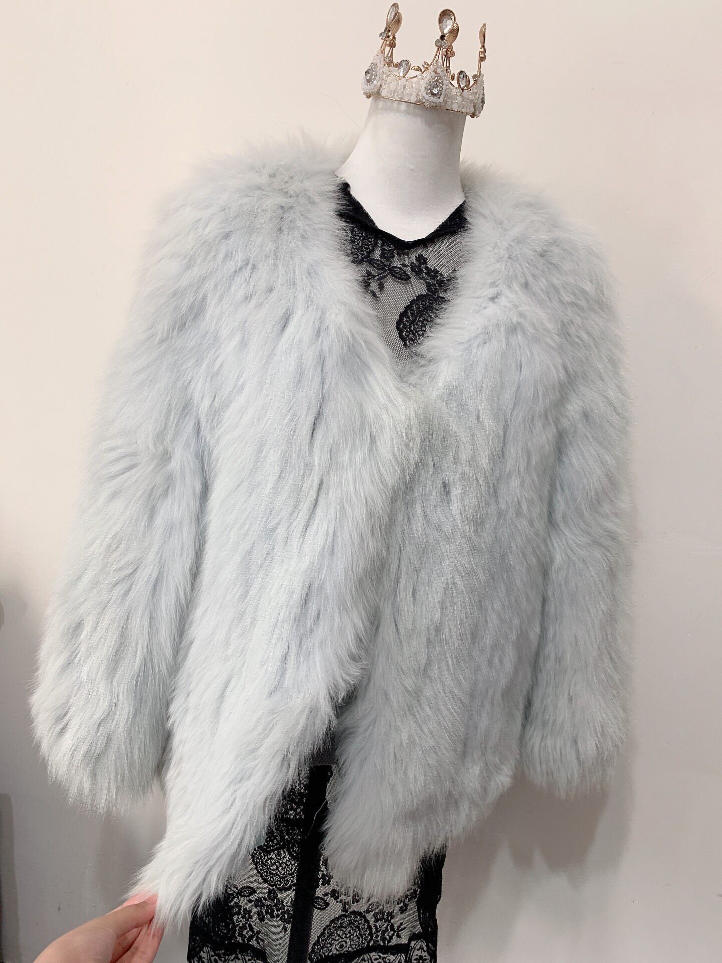 Vintage Blue Genuine Fur Coat