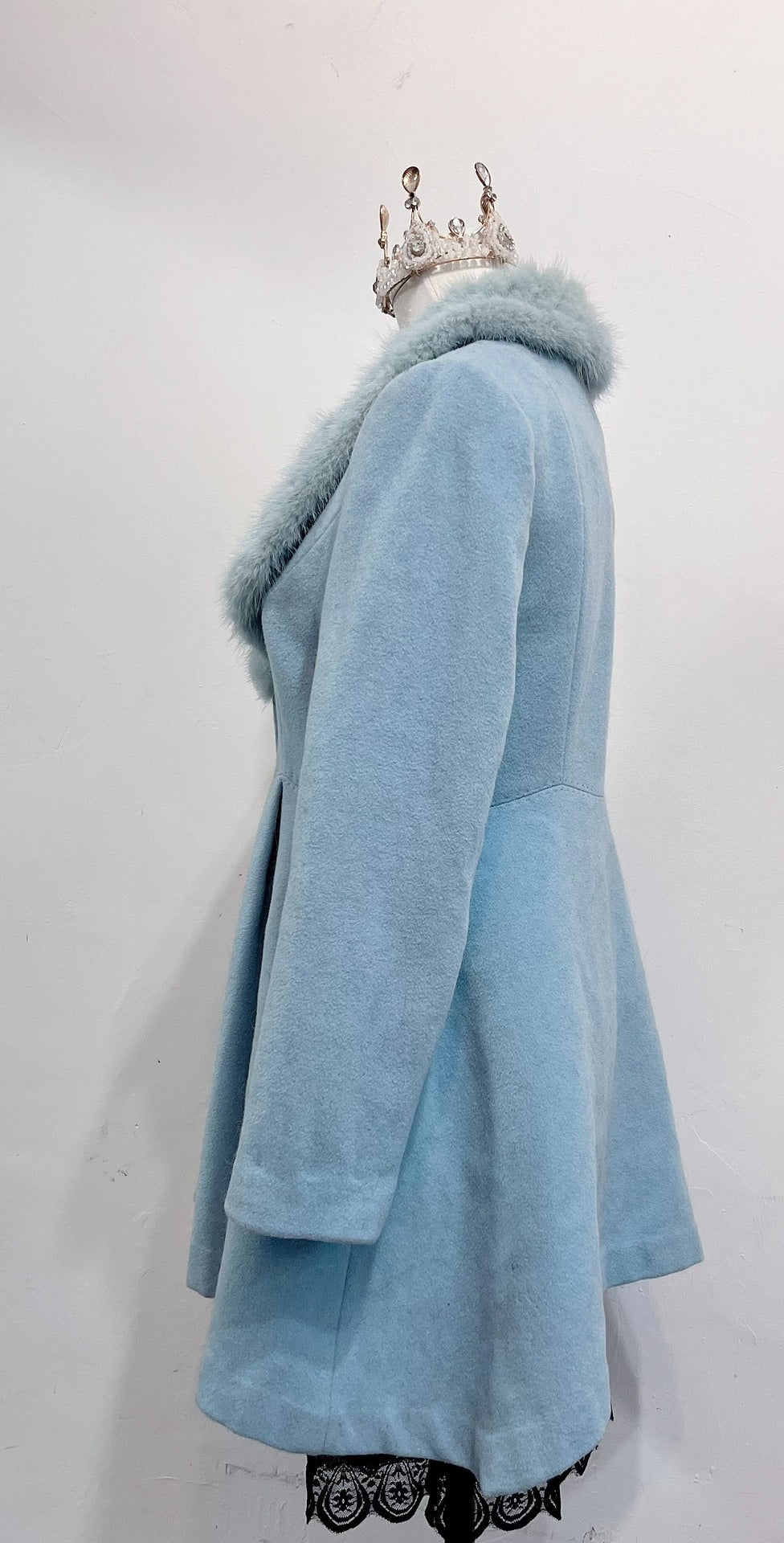 Vintage Blue Genuine Fur Coat