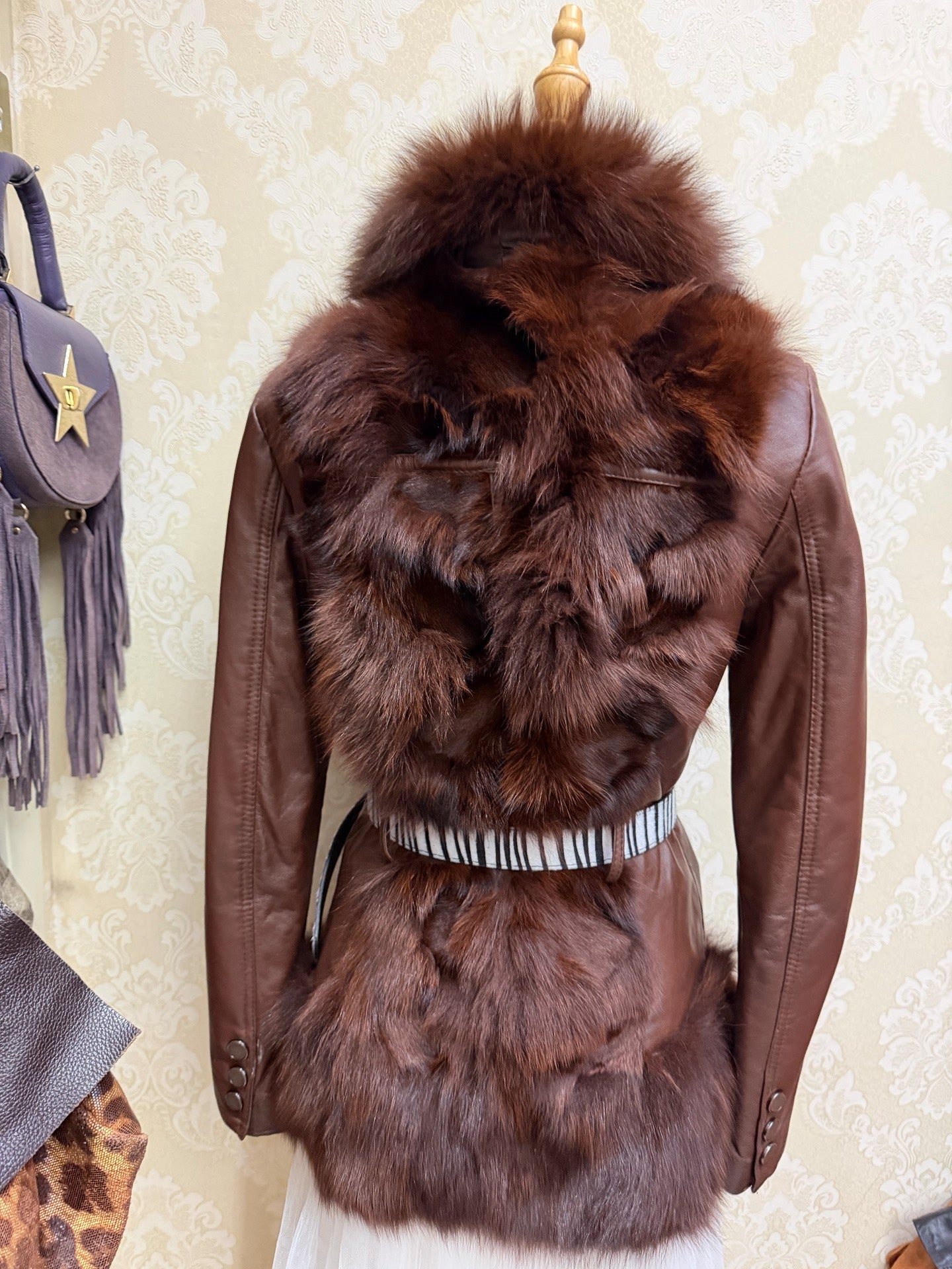 Vintage Brown Genuine Fur Coat