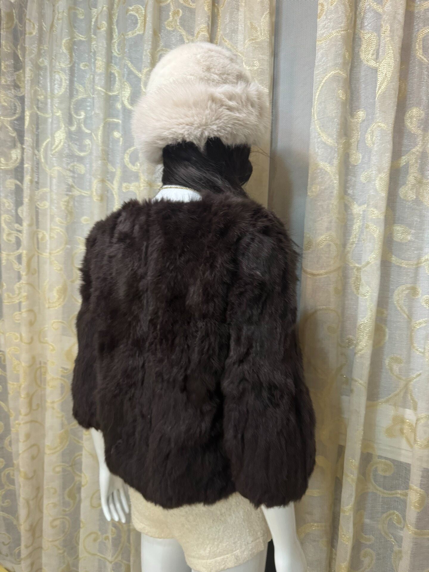 Vintage Chocolate Brown Genuine Fur Coat