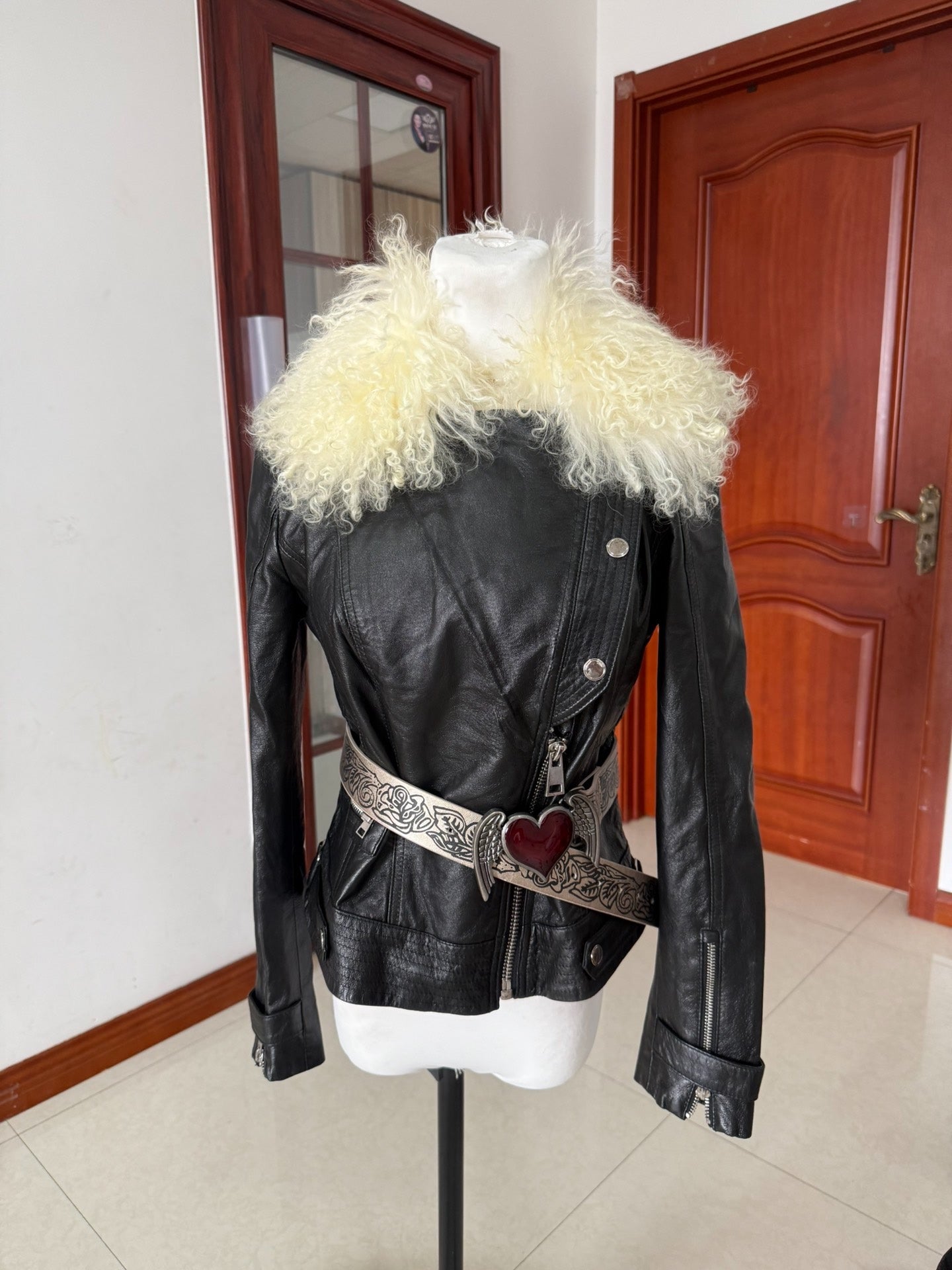 Vintage black leather jacket