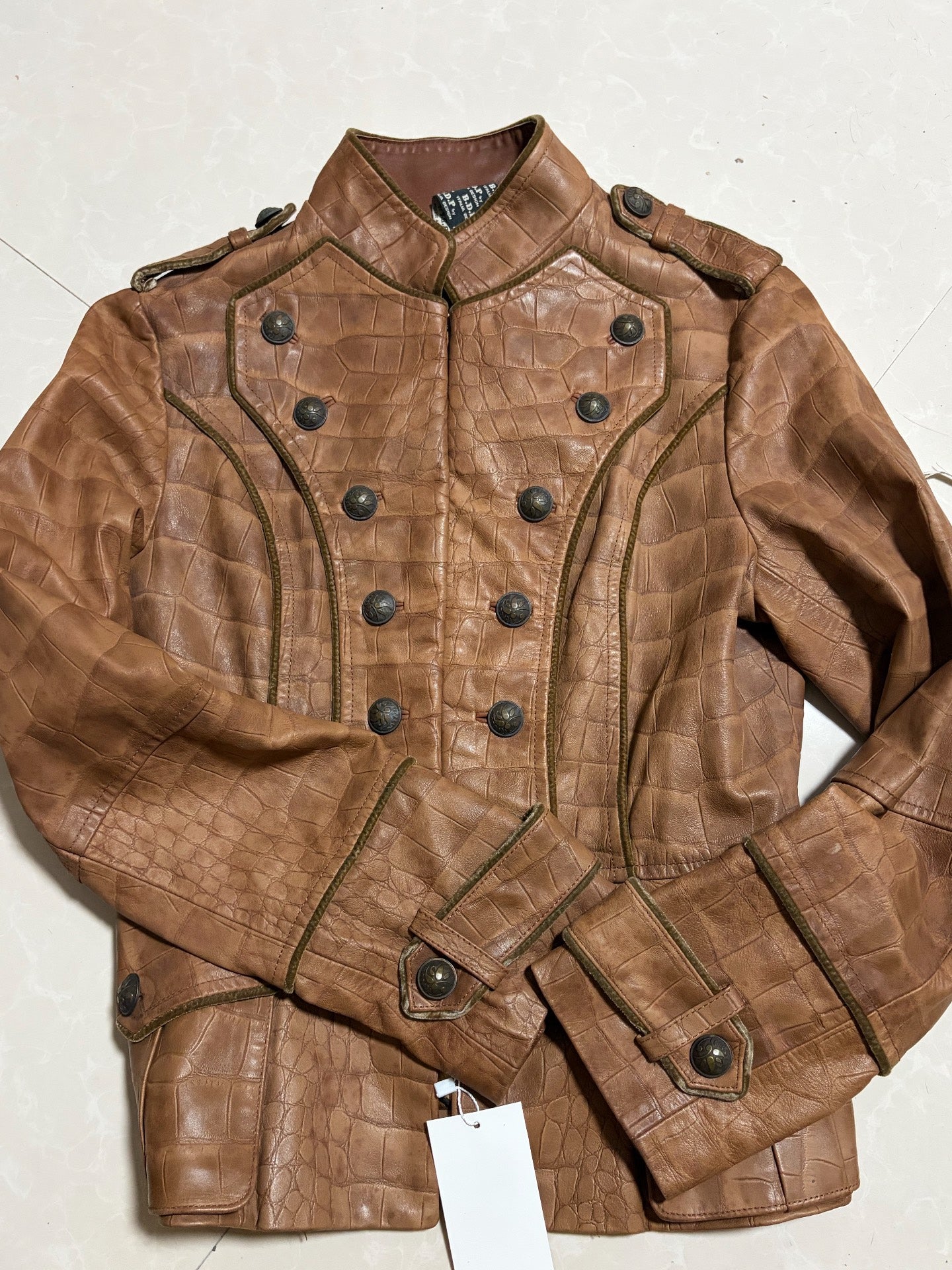 Vintage brown genuine leather jacket