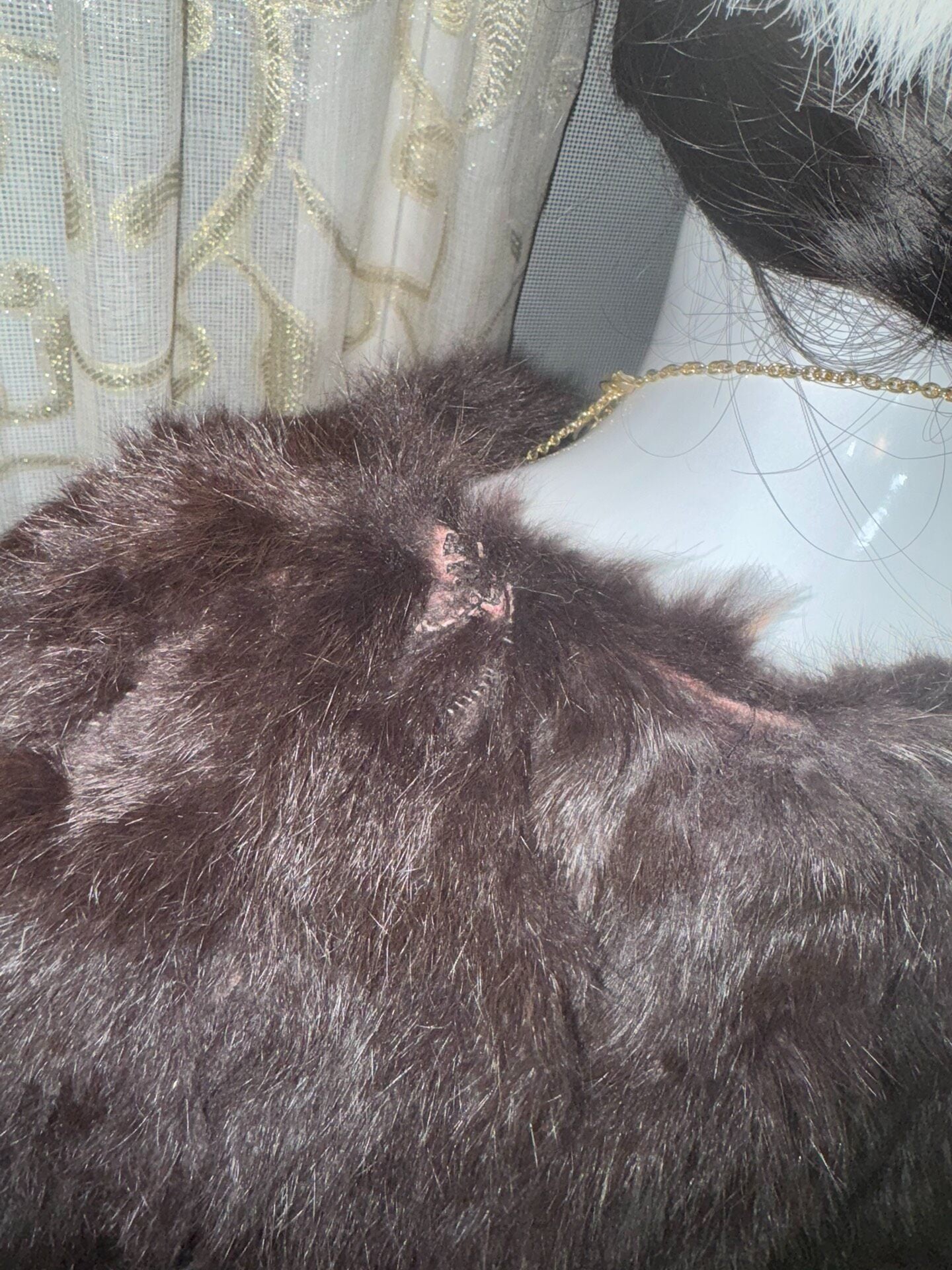 Vintage Chocolate Brown Genuine Fur Coat