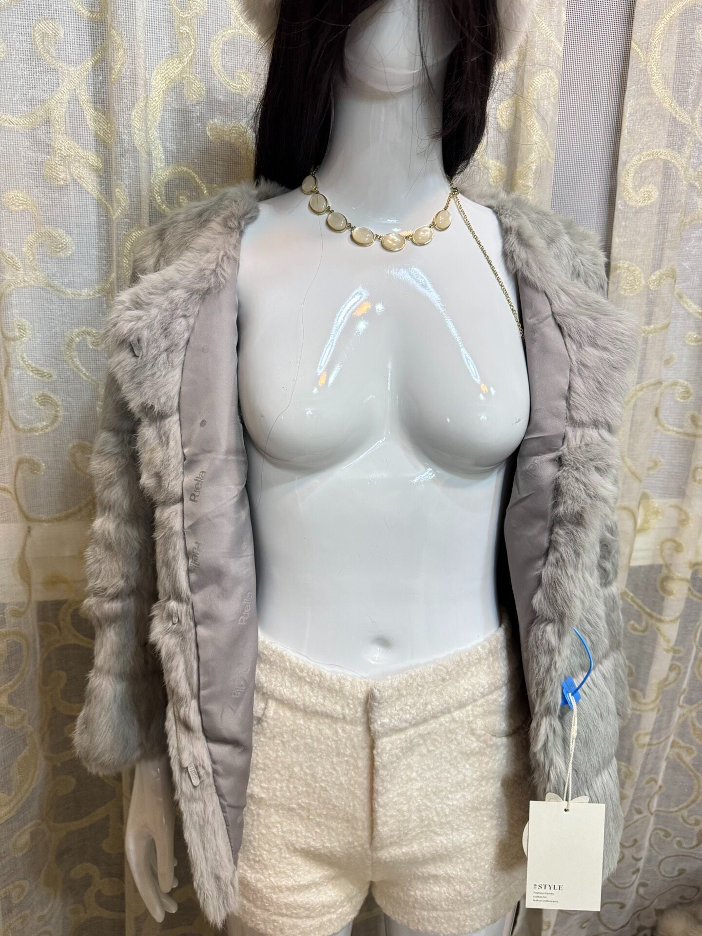 Vintage Grey Genuine Fur Coat