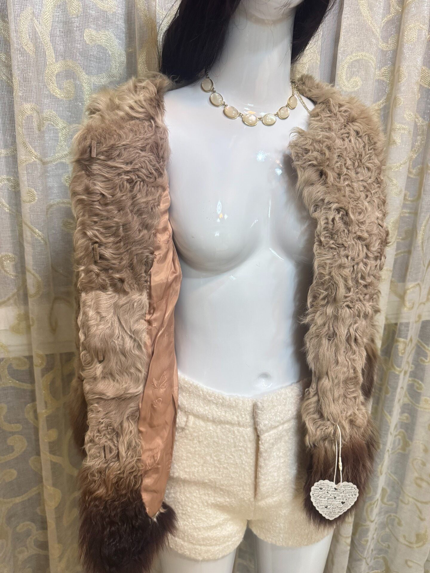 Vintage brown genuine fur coat