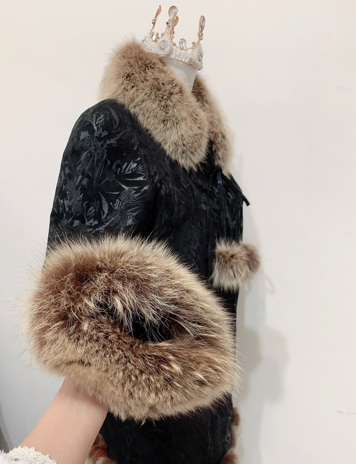 Vintage Black Genuine Fur Coat