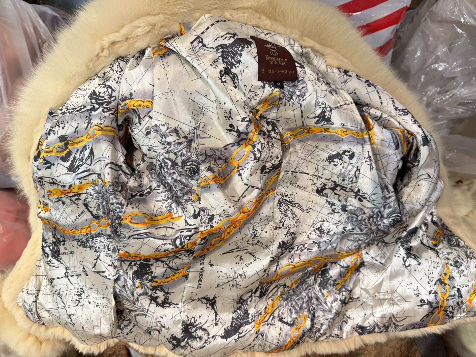 Vintage Beige Genuine Fur Coat