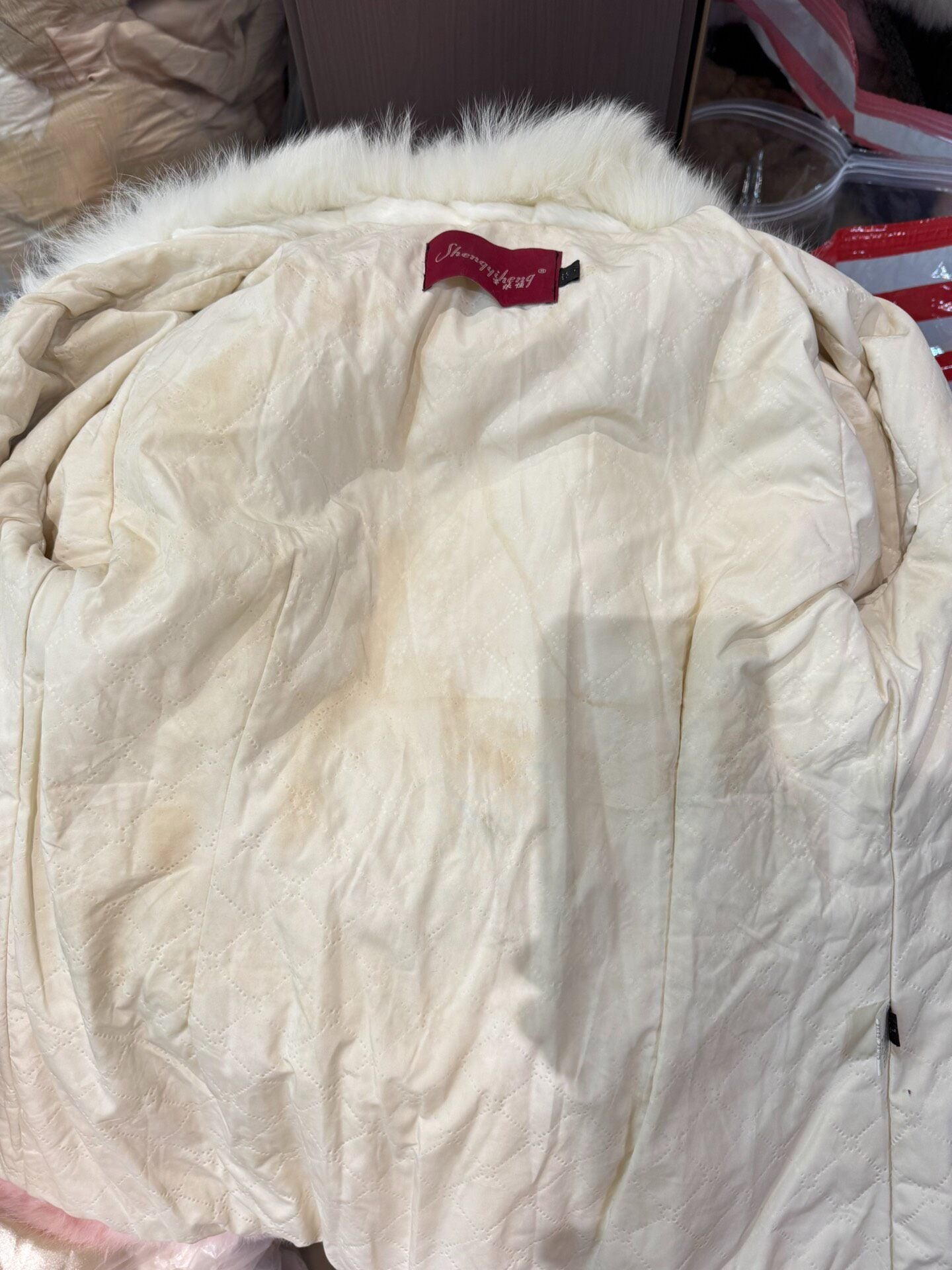 Vintage White Genuine Fur Coat