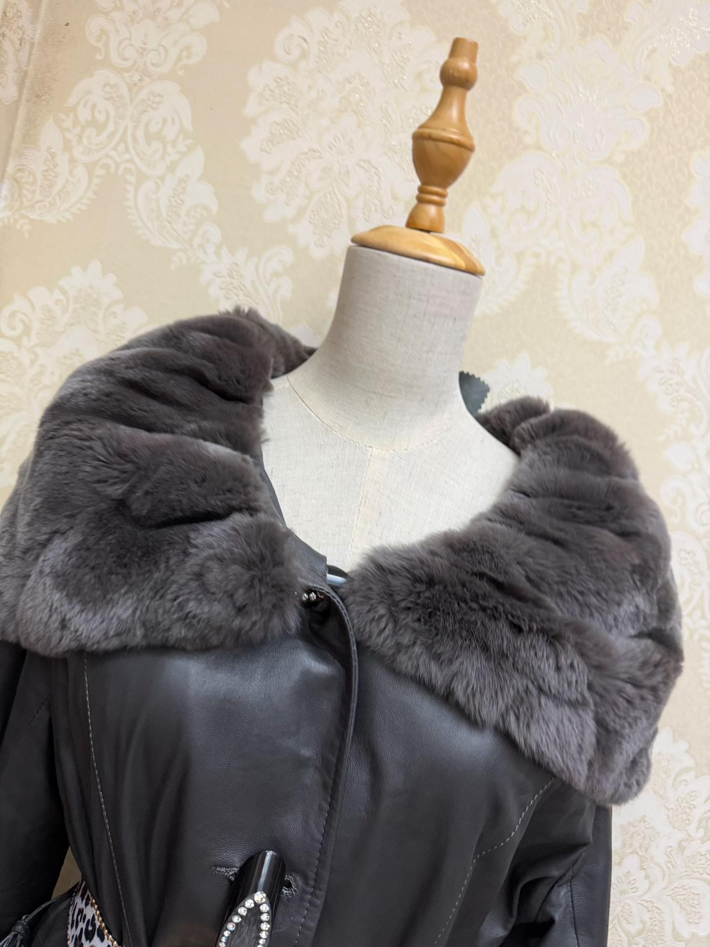 Vintage Black Genuine Fur Coat