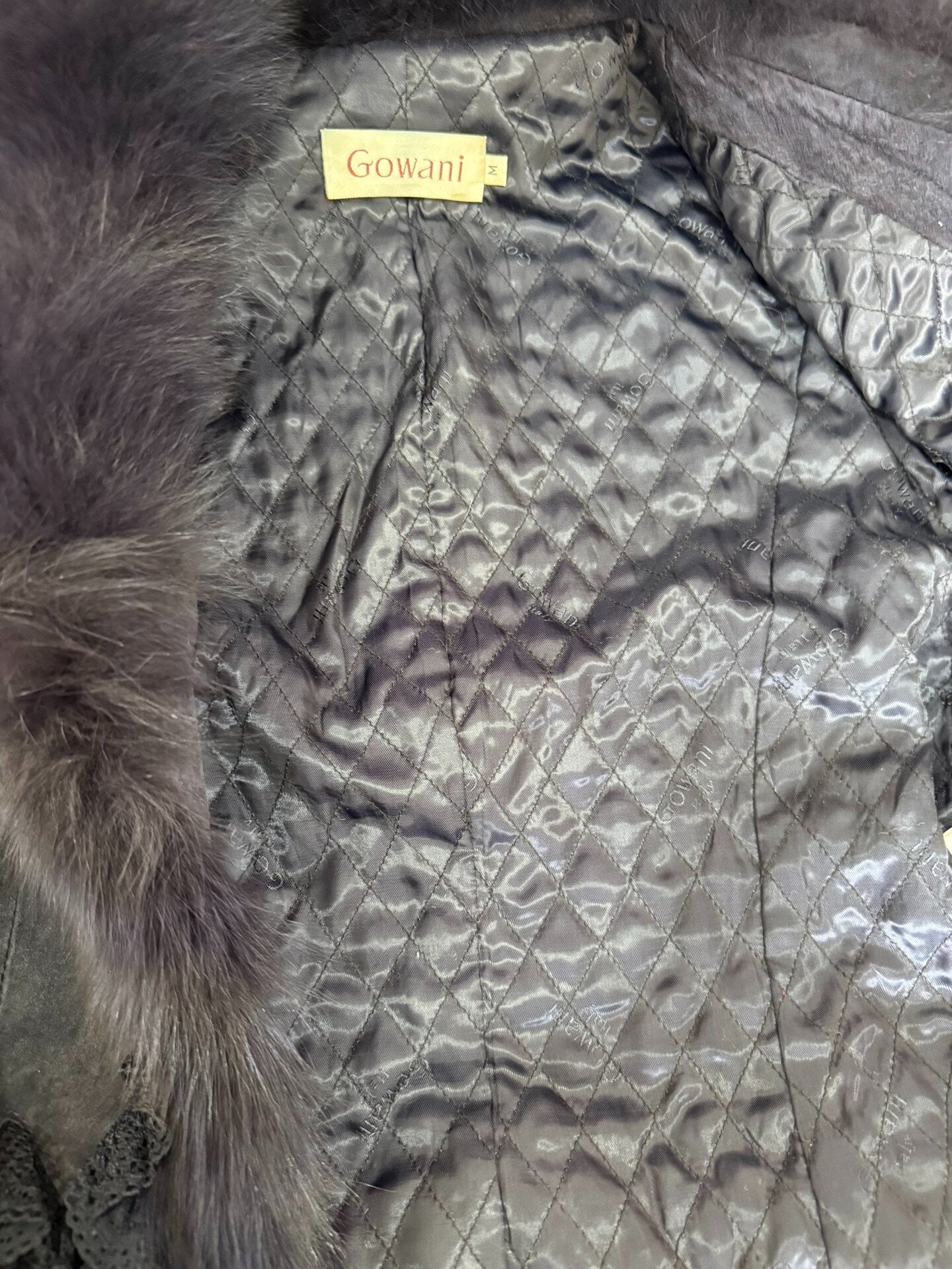 Vintage purple genuine fur coat