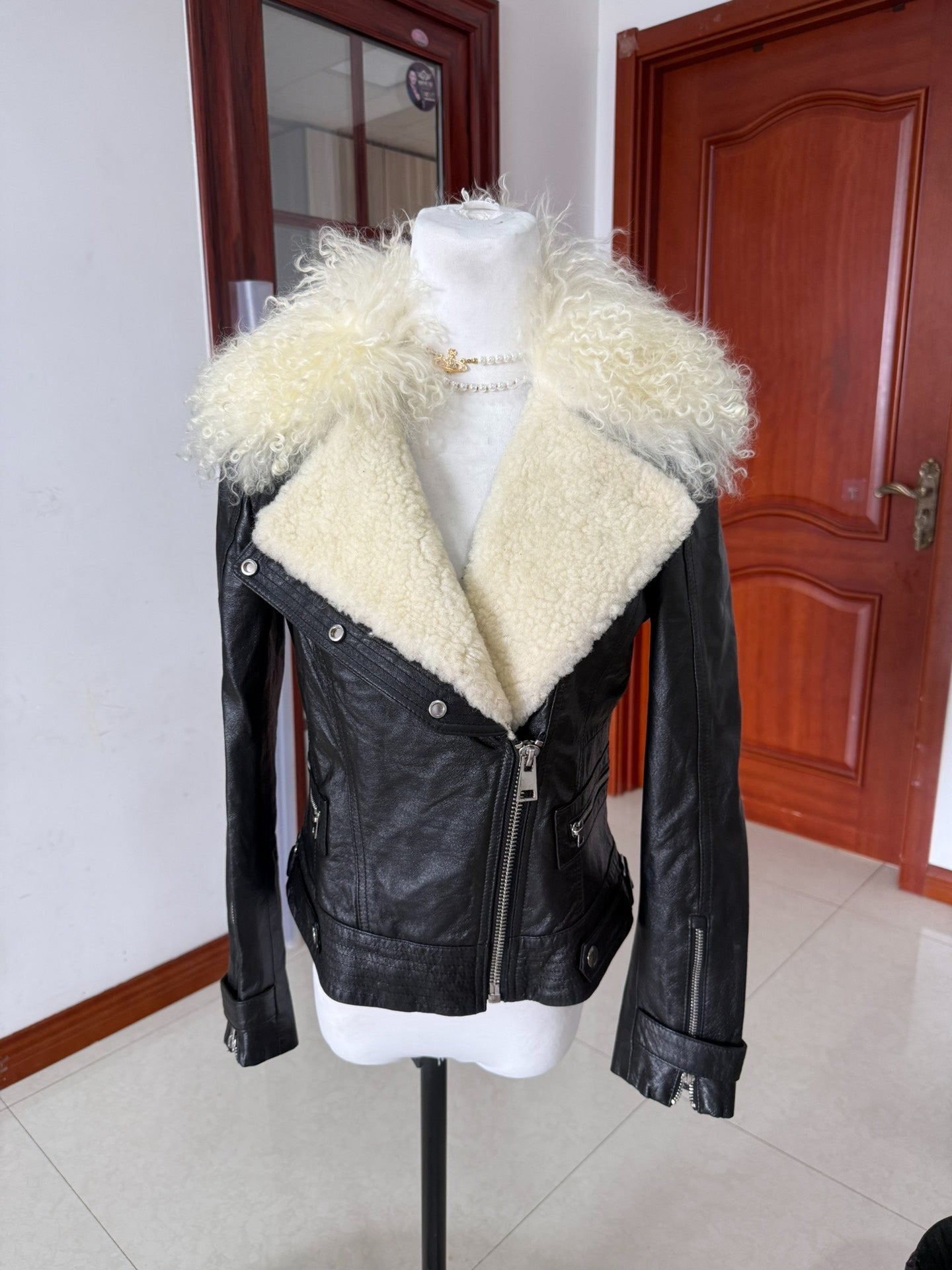 Vintage black leather jacket
