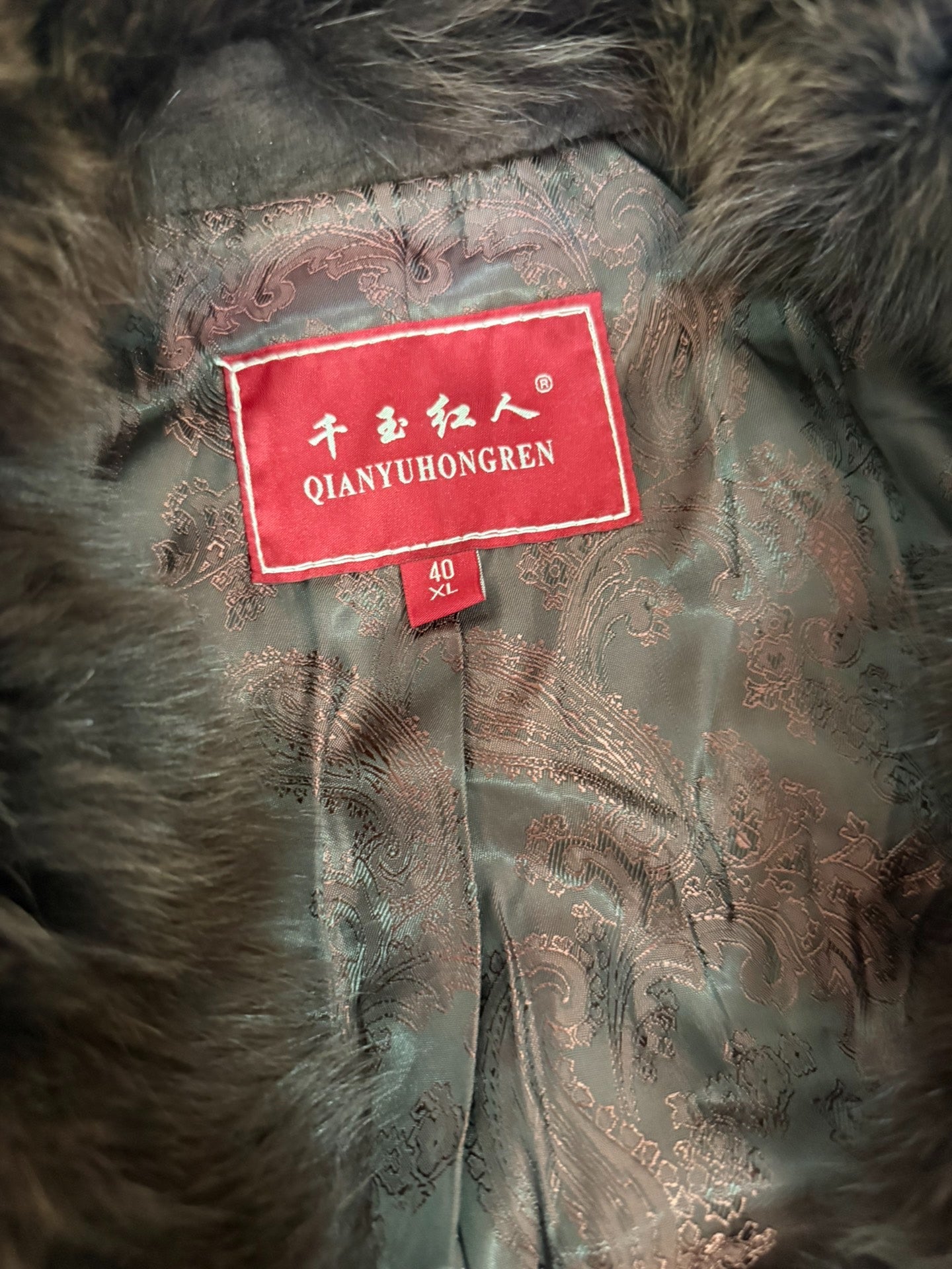 Vintage brown genuine fur coat