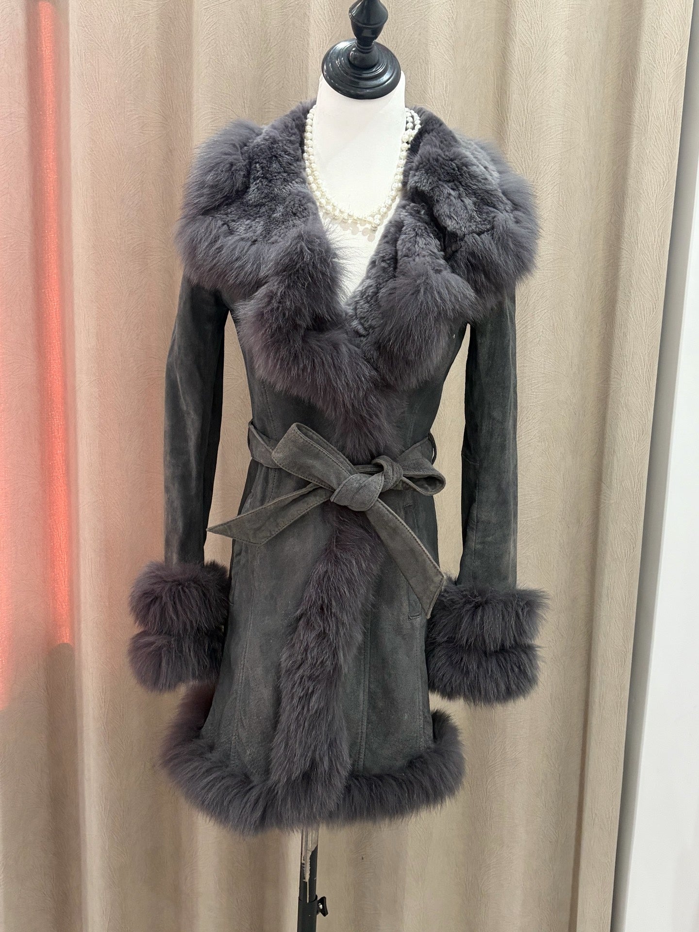 Vintage mid-length genuine fur coat