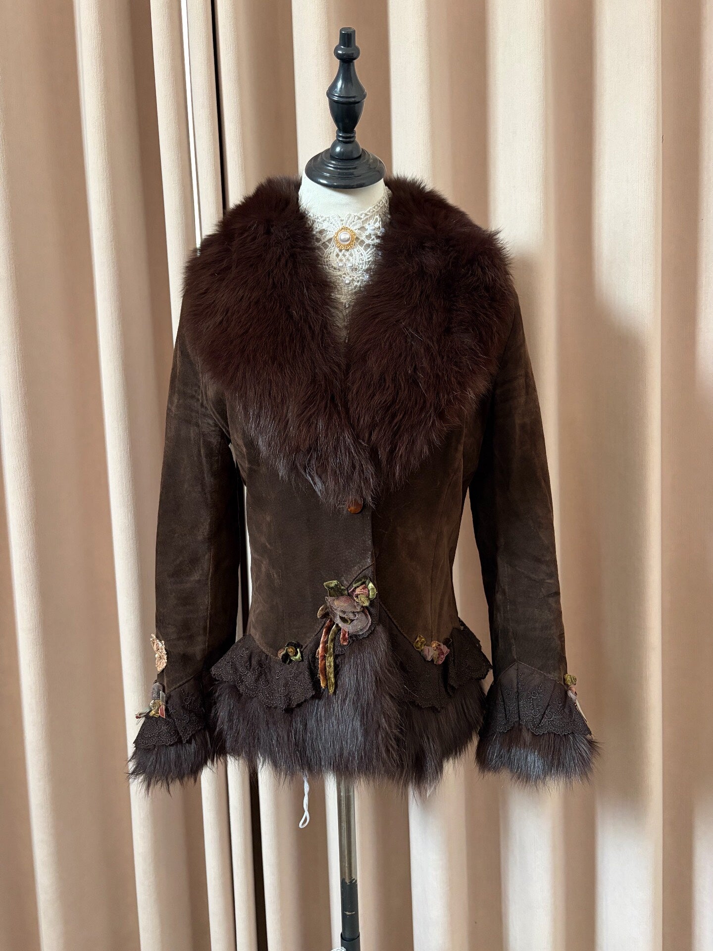 Vintage dark brown fur coat