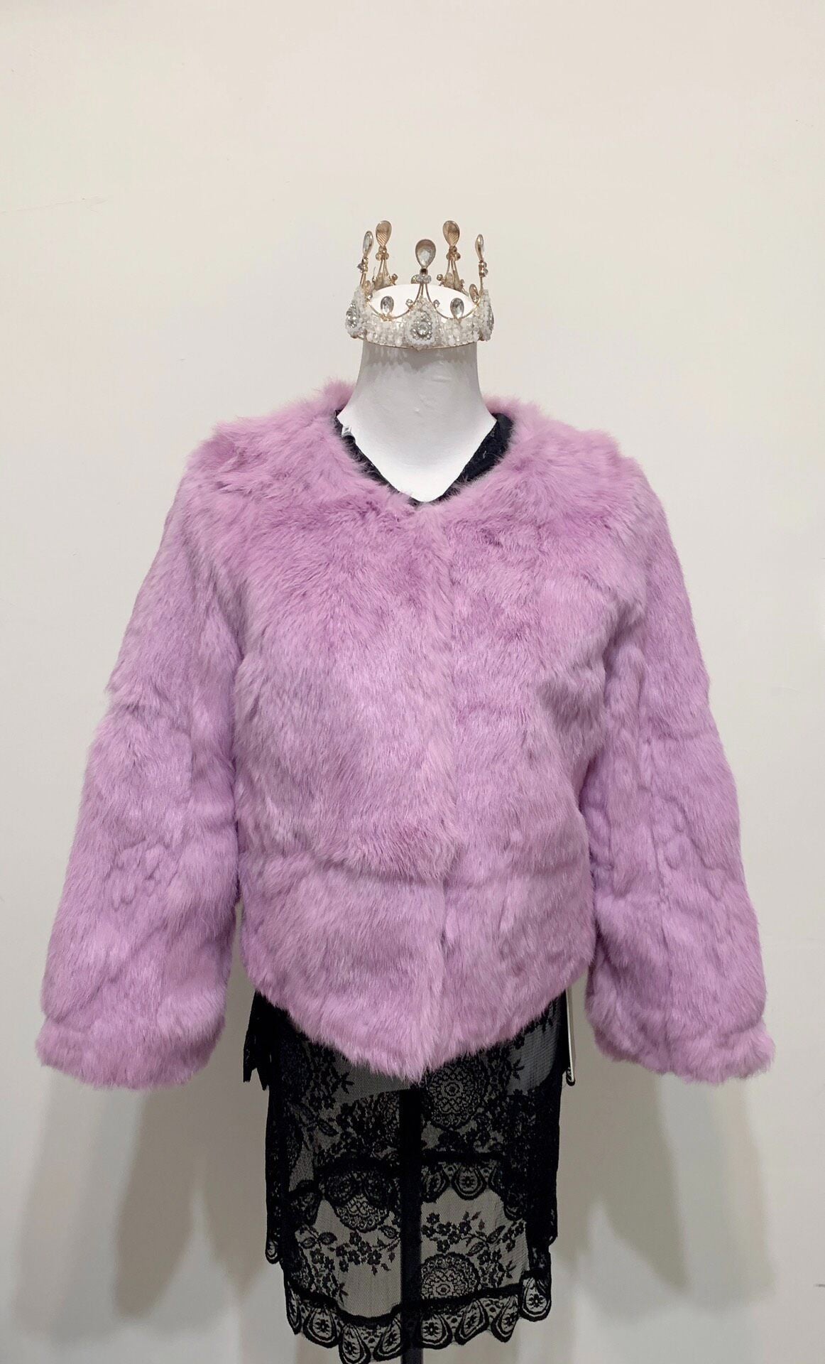 Vintage Purple Genuine Fur Coat