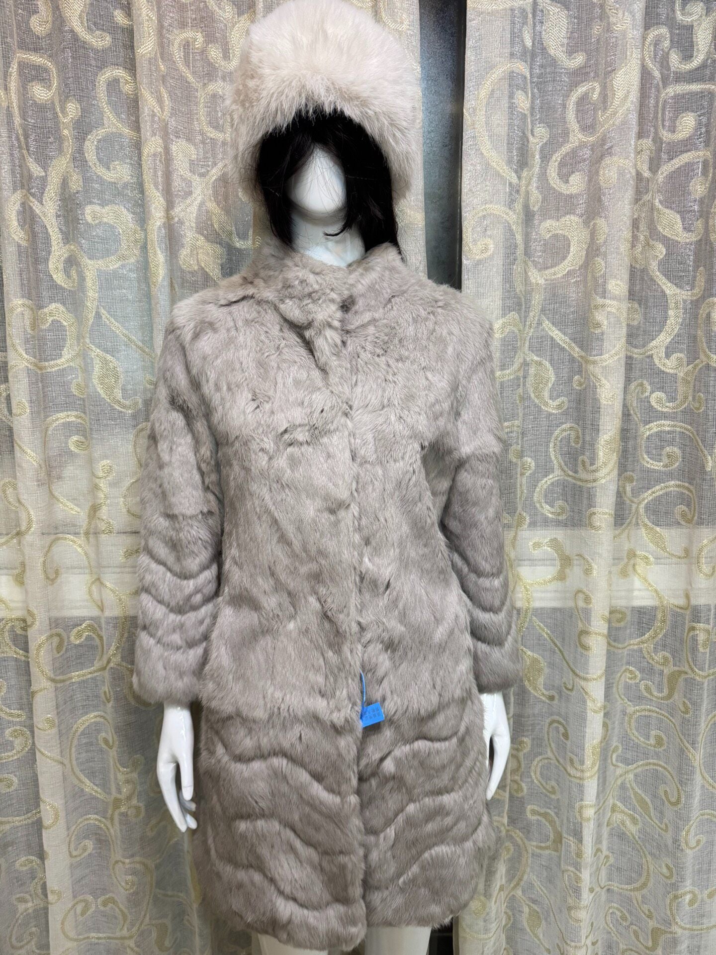Vintage Grey Genuine Fur Coat