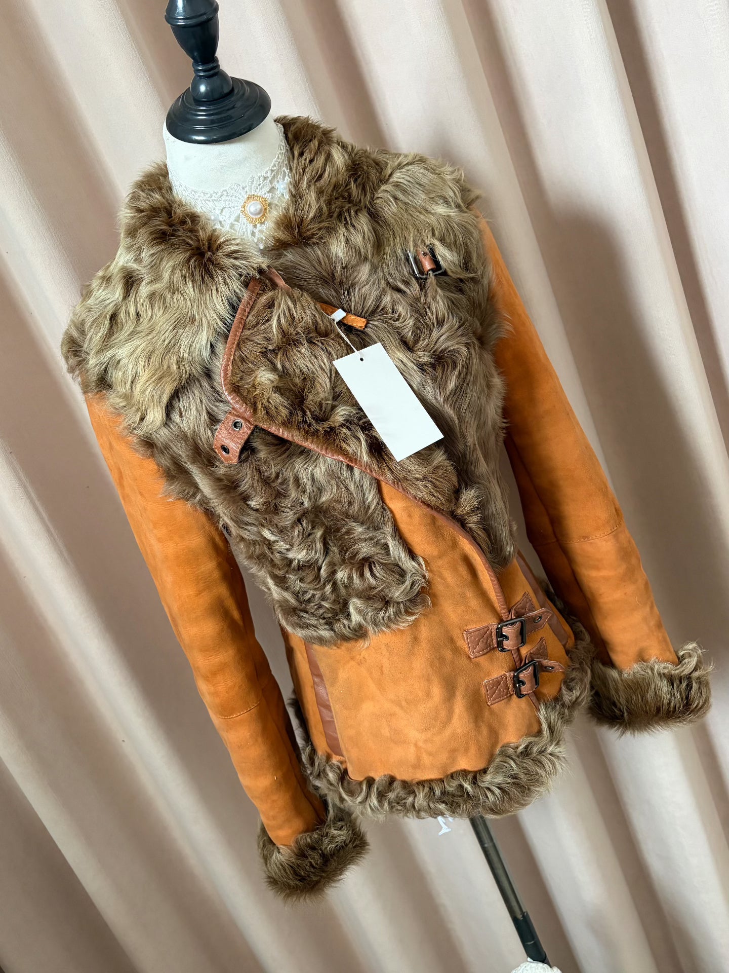 Vintage genuine fur and leather coat